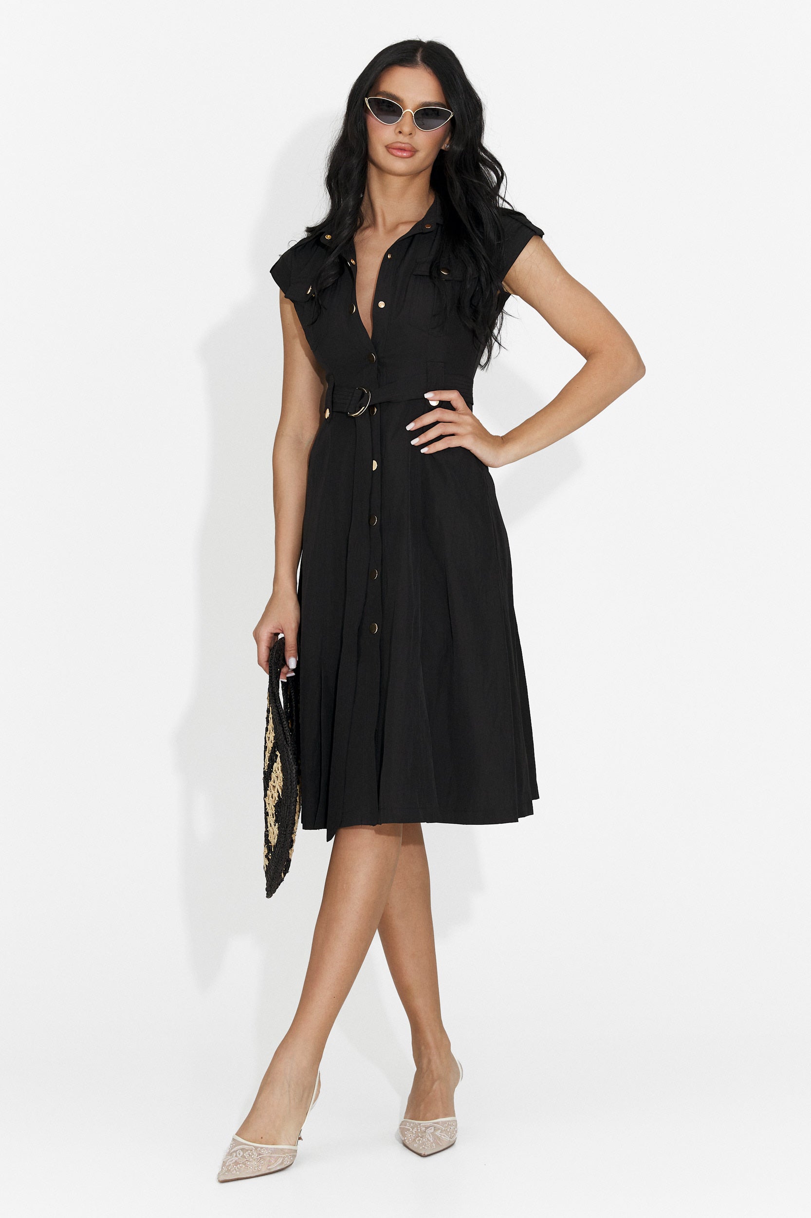 Vestido corto negro para mujer Yaldea Bogas