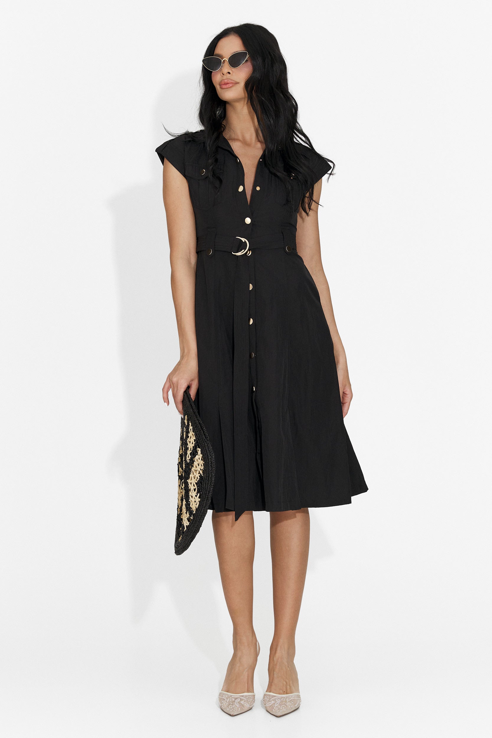 Vestido corto negro para mujer Yaldea Bogas