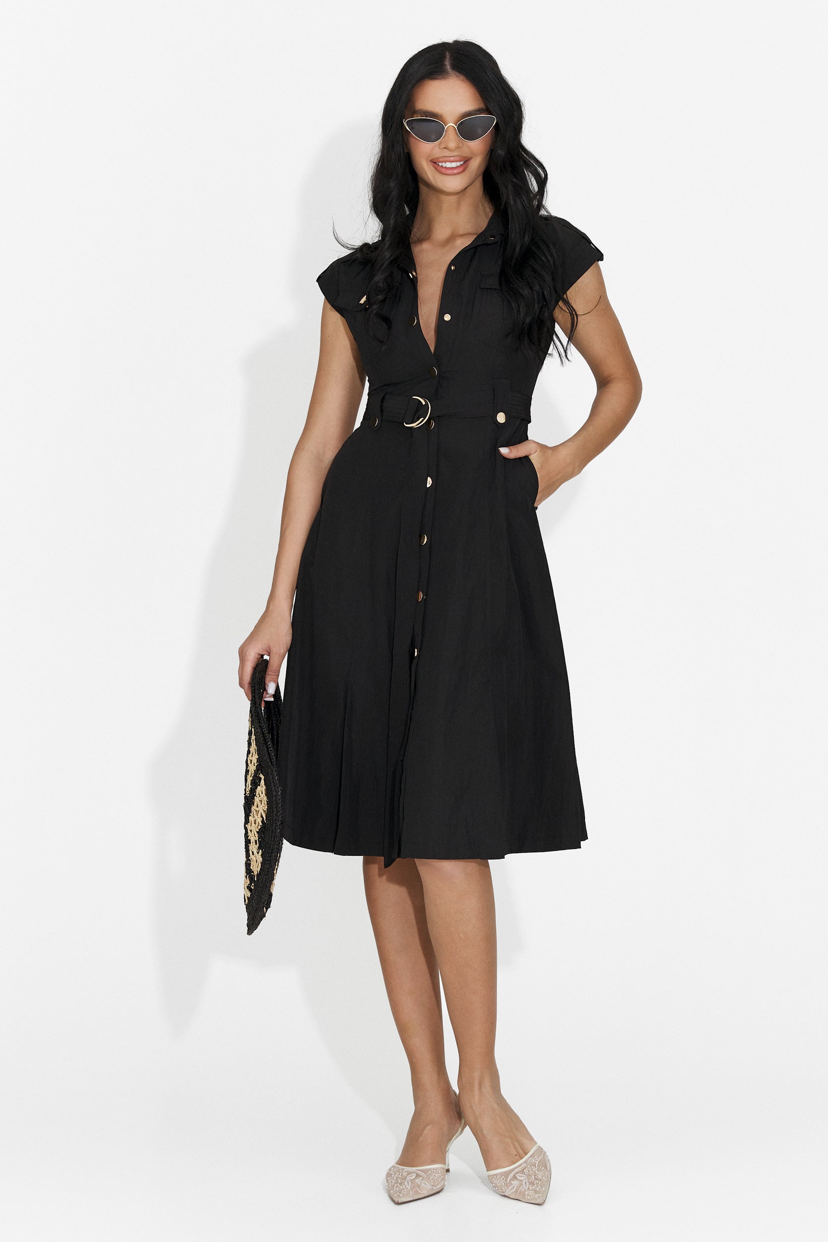 Vestido corto negro para mujer Yaldea Bogas
