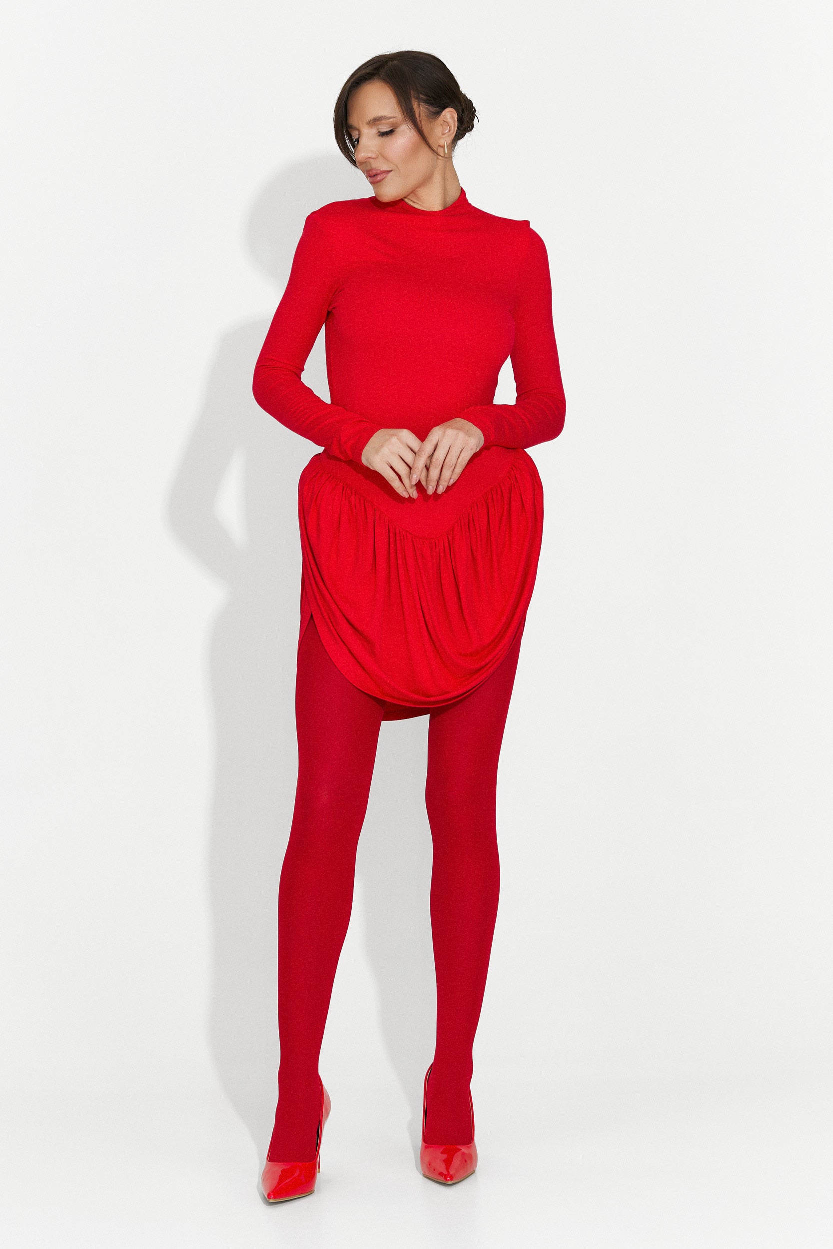 Krótka czerwona sukienka damska Valese Bogas