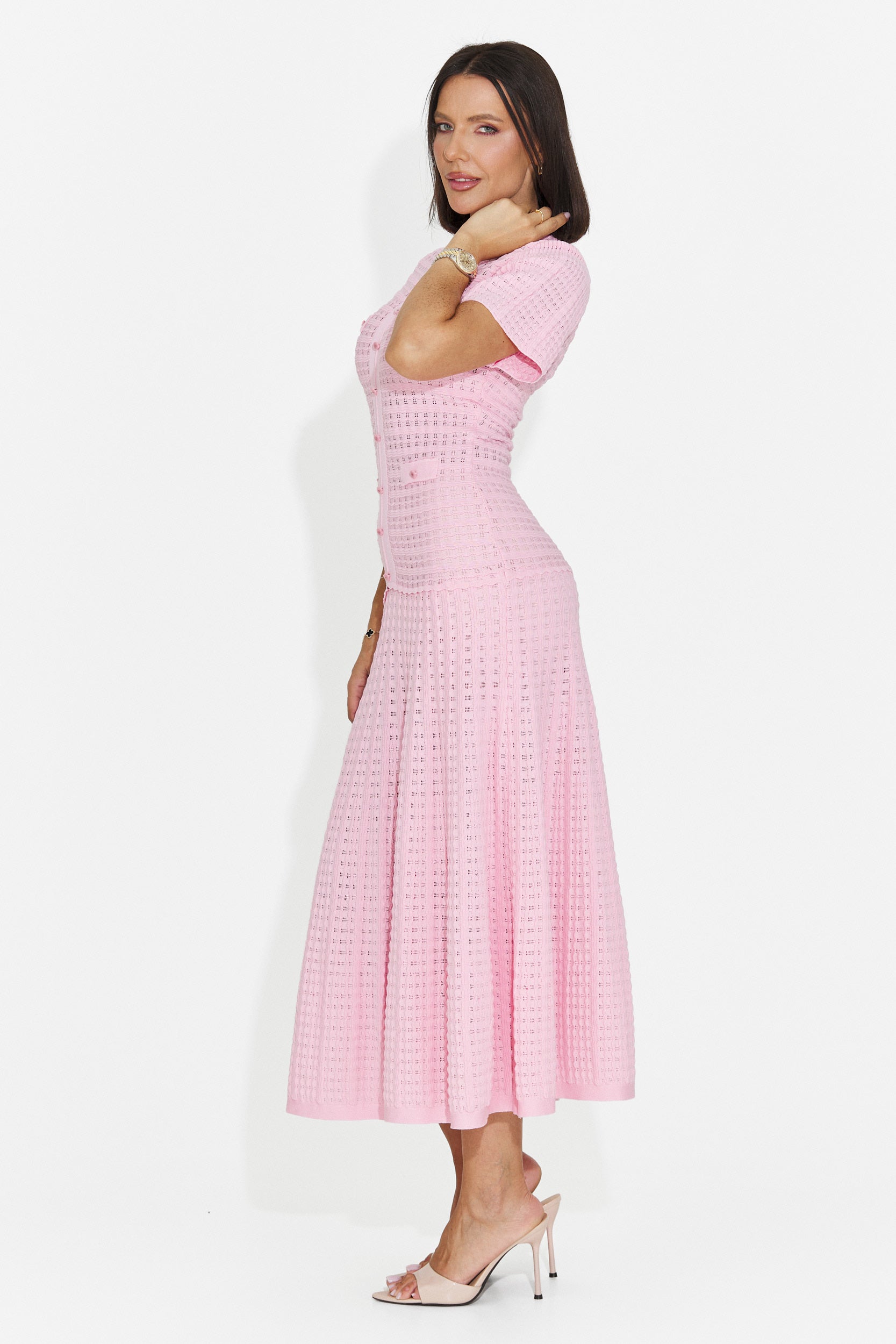 Rochie dama scurta roz Gijoka Bogas