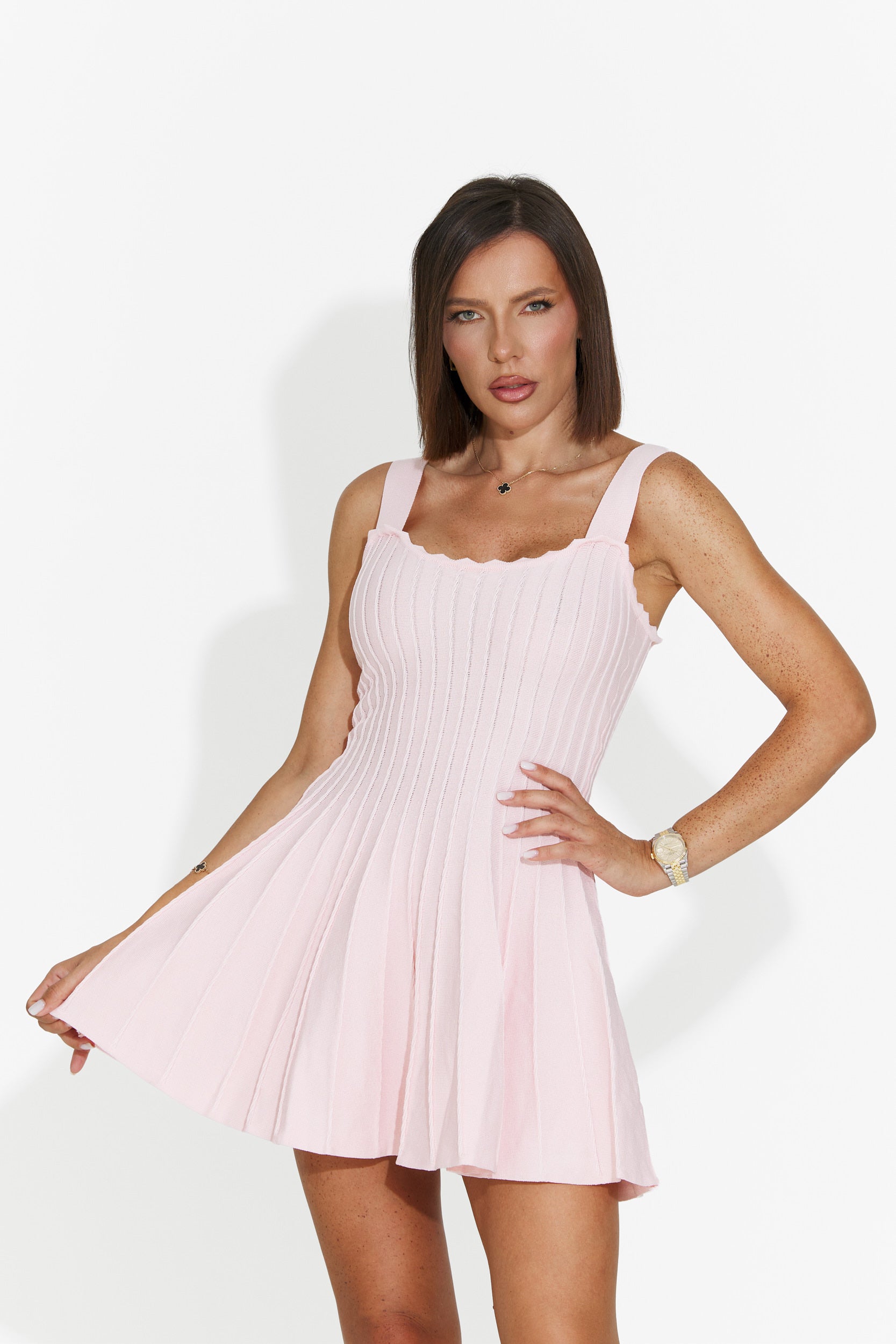 Short pink women's dress Sirinia Bogas