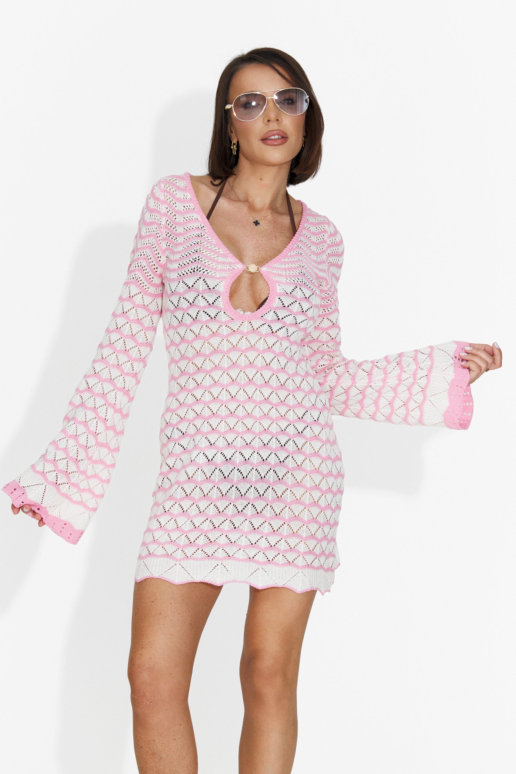 Valerimia Bogas Kurzes Rosa Damenkleid