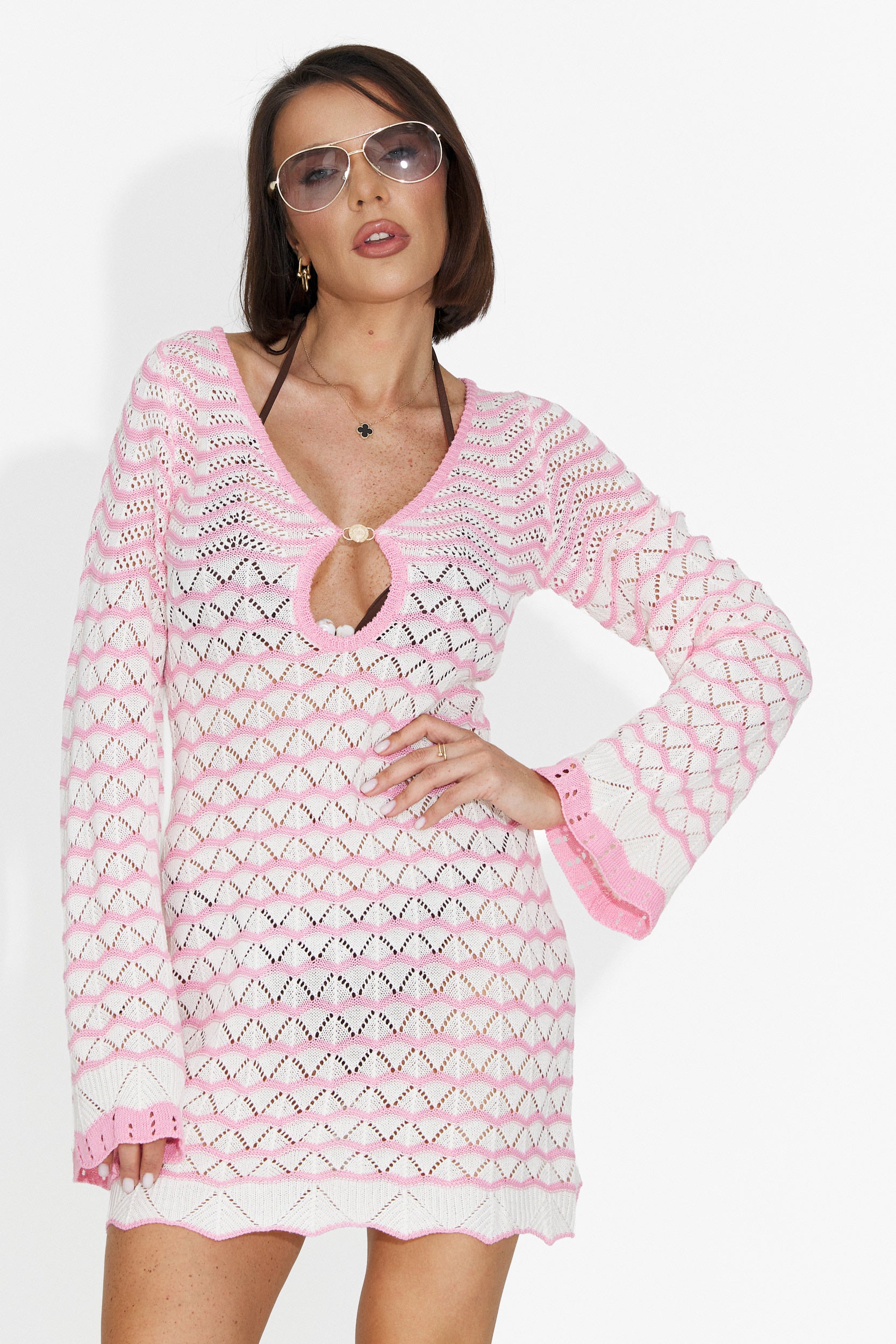 Robe Courte Rose pour Dames de Valerimia Bogas