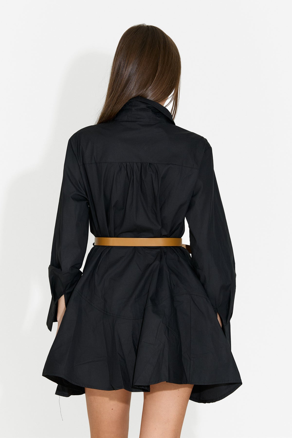 Robe chemise courte noire pour femme Trenieiza Bogas