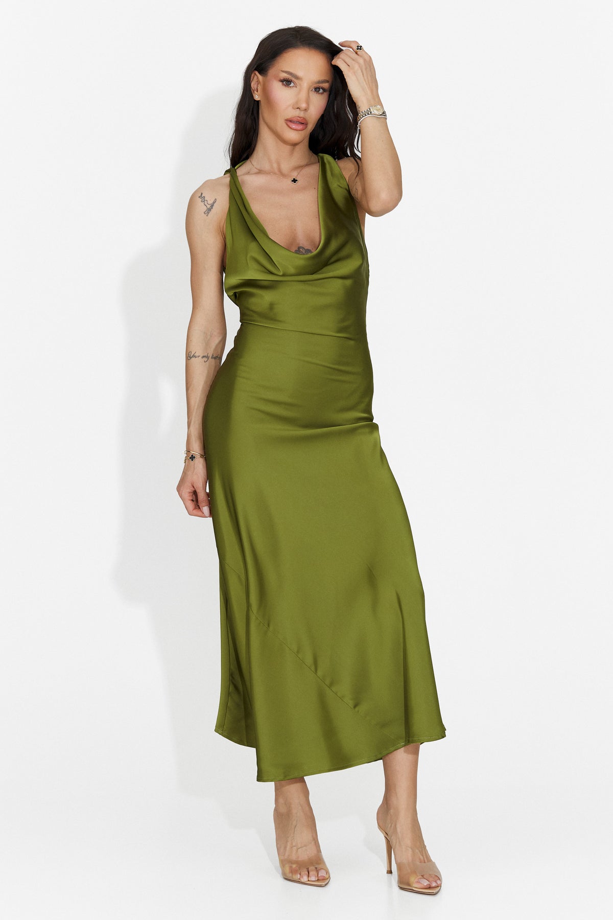 Fabiama Bogas Short Green Dress for Women, image 3 of 5