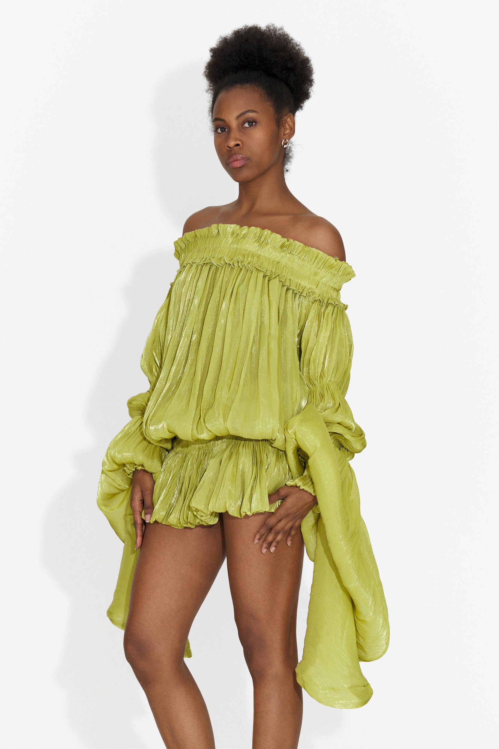 Myara Bogas Short Green Dress for Women