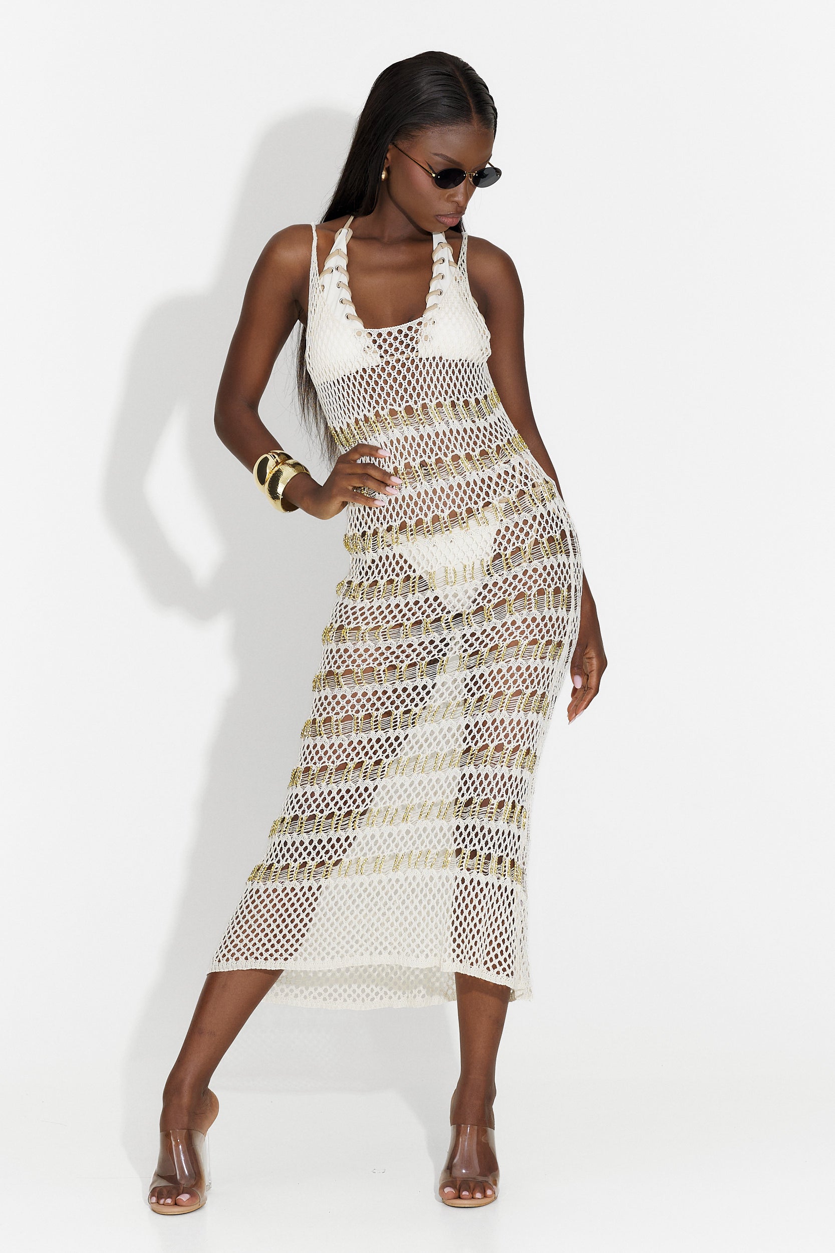 Abito da spiaggia beige Harieta Bogas