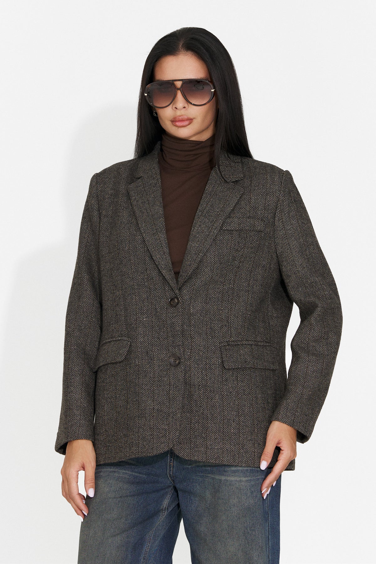 Sacou casual negru Valraoiza Bogas