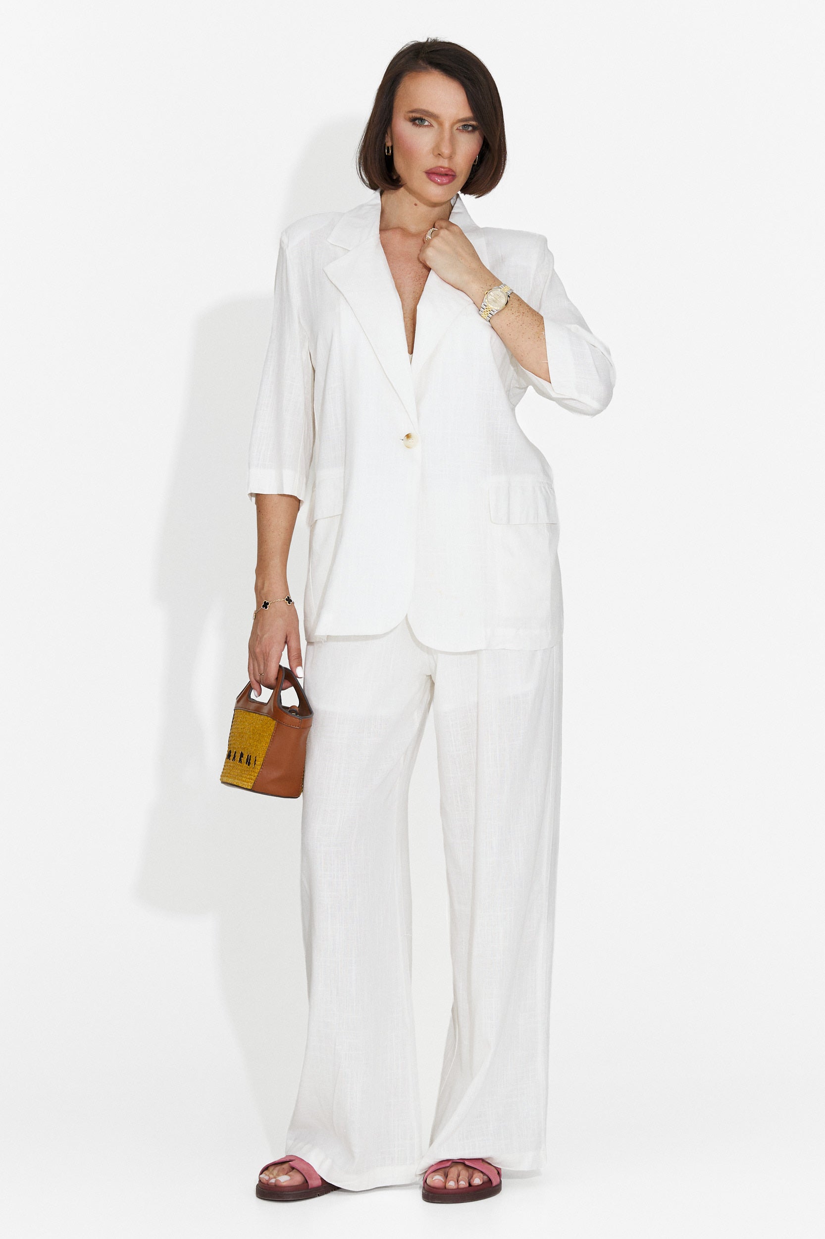 Eleganter weißer Sweta Bogas Damenblazer