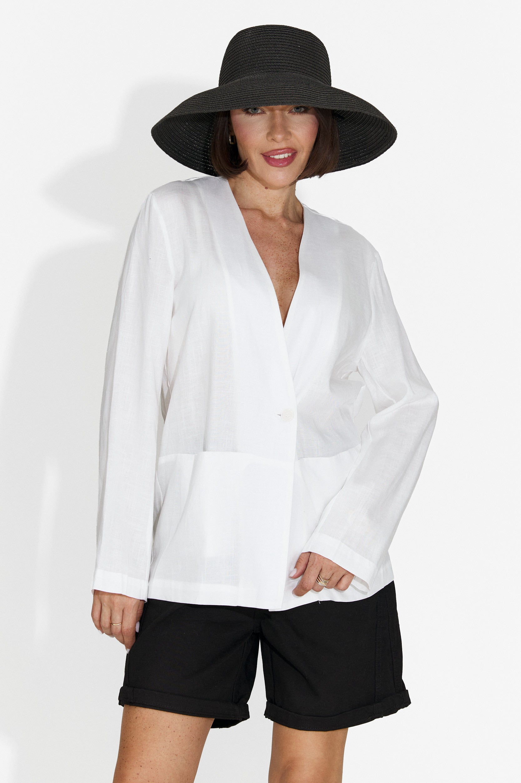 Eleganter weißer Yarow Bogas Damenblazer
