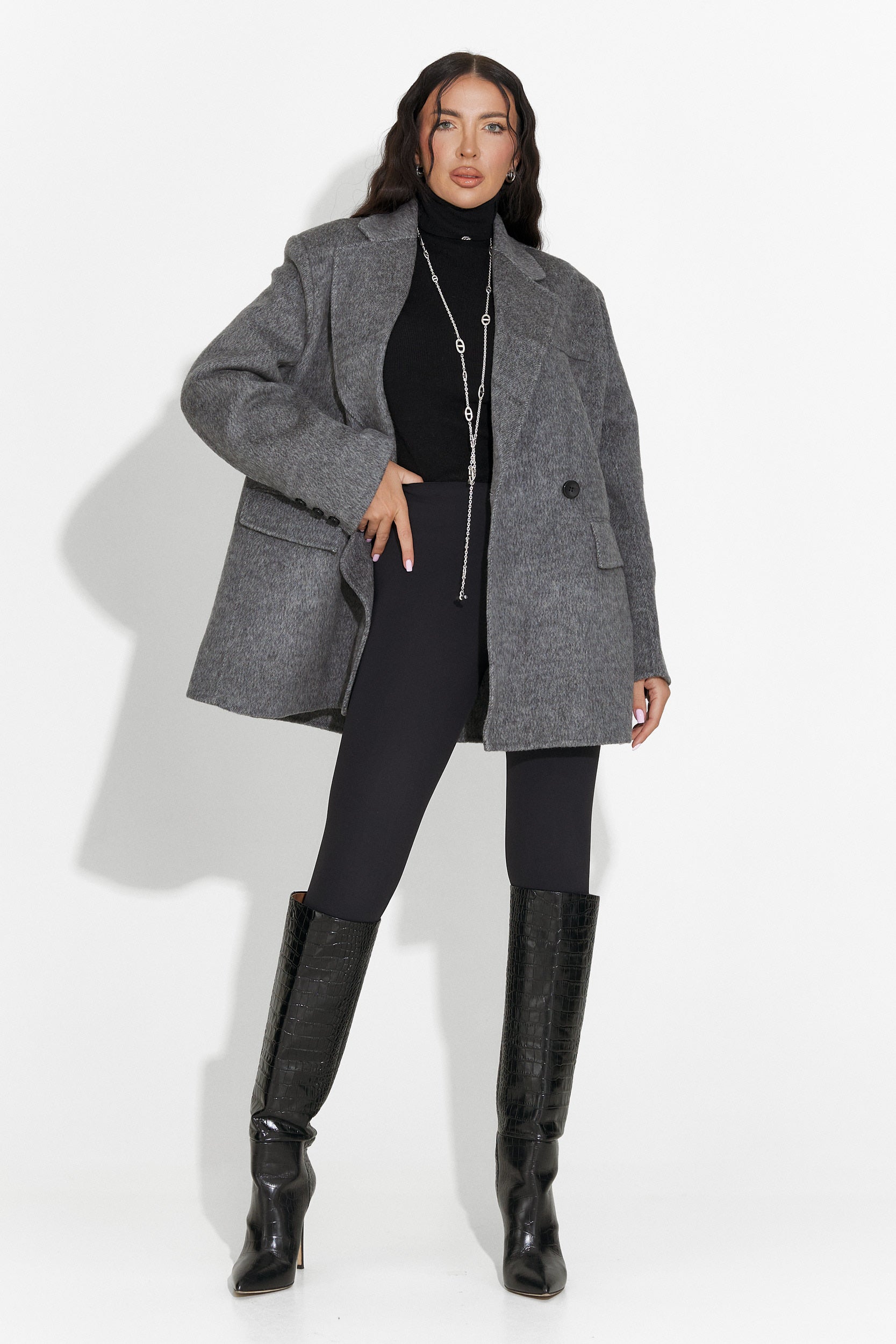 Élégant blazer gris Kalindra Bogas pour dames