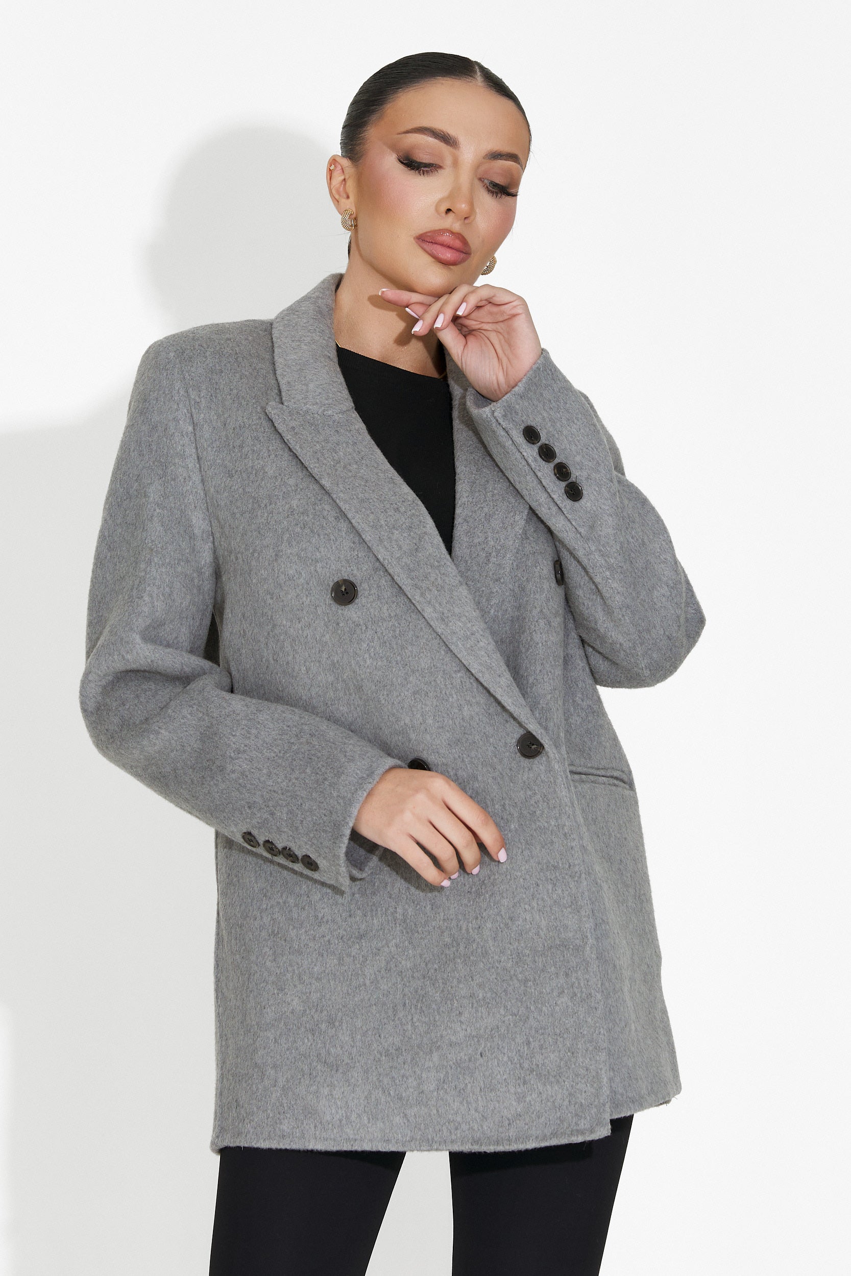 Novelia Bogas Elegant Grey Ladies Blazer