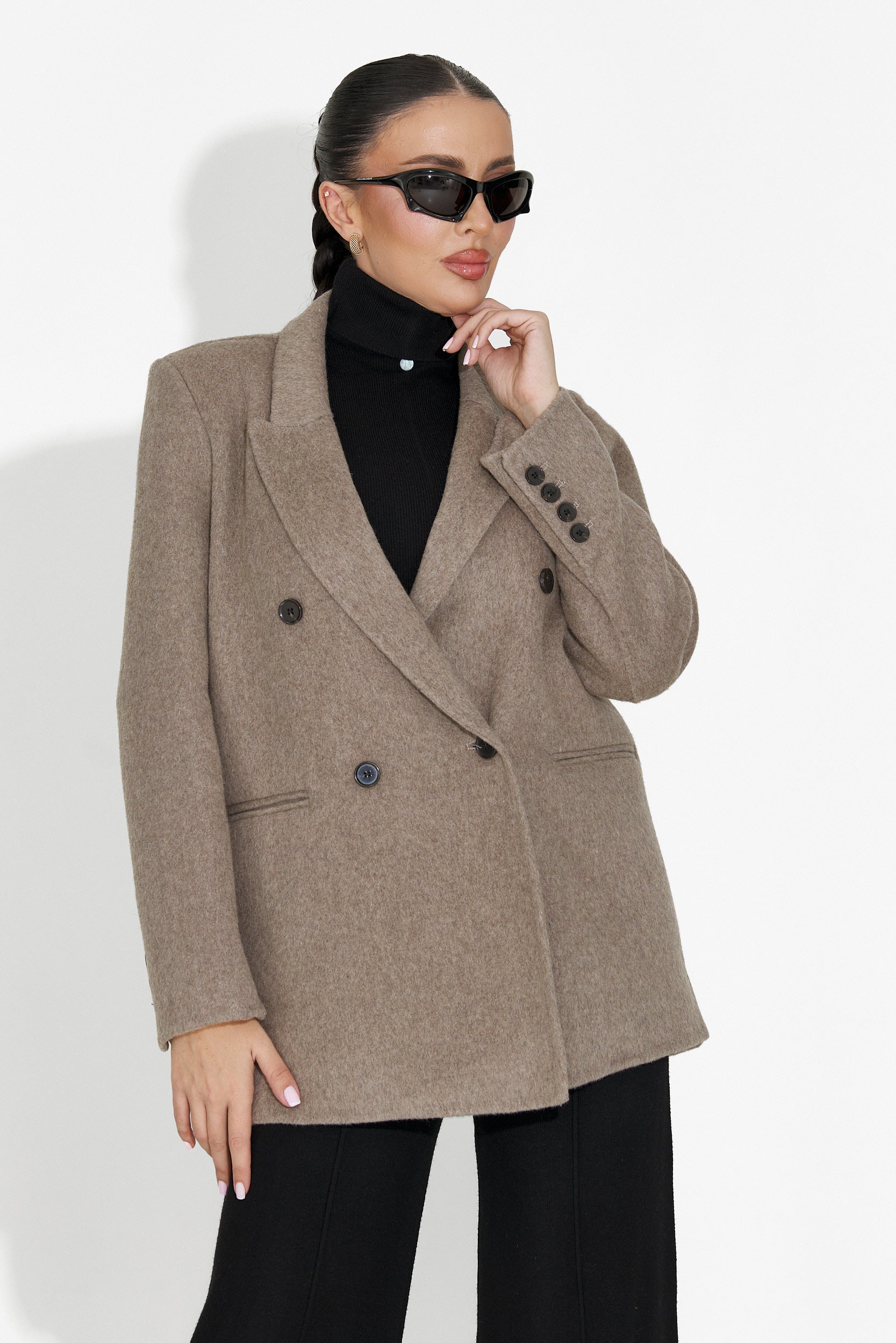 Novelia Bogas Elegant Brown Ladies Blazer