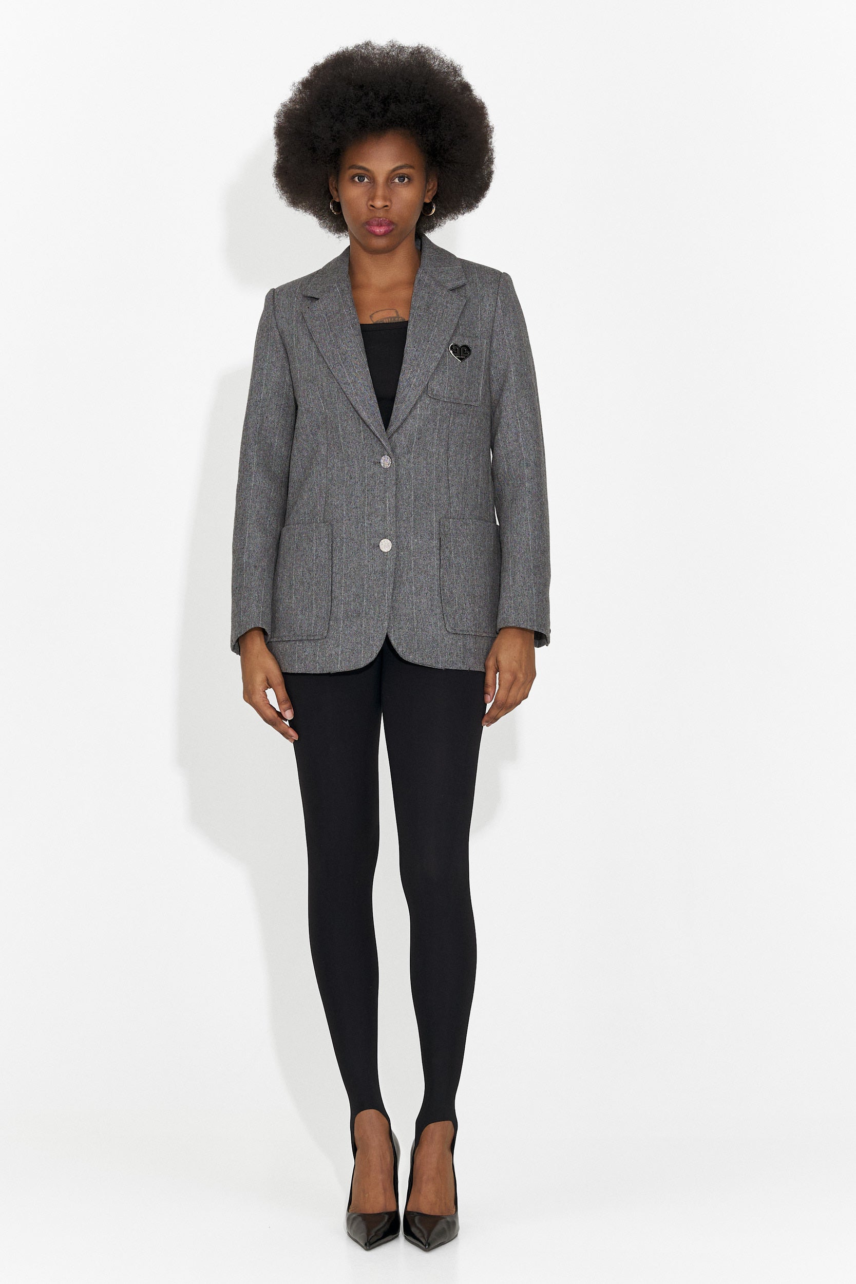 Elegante chaqueta de lana gris Andela Bogas