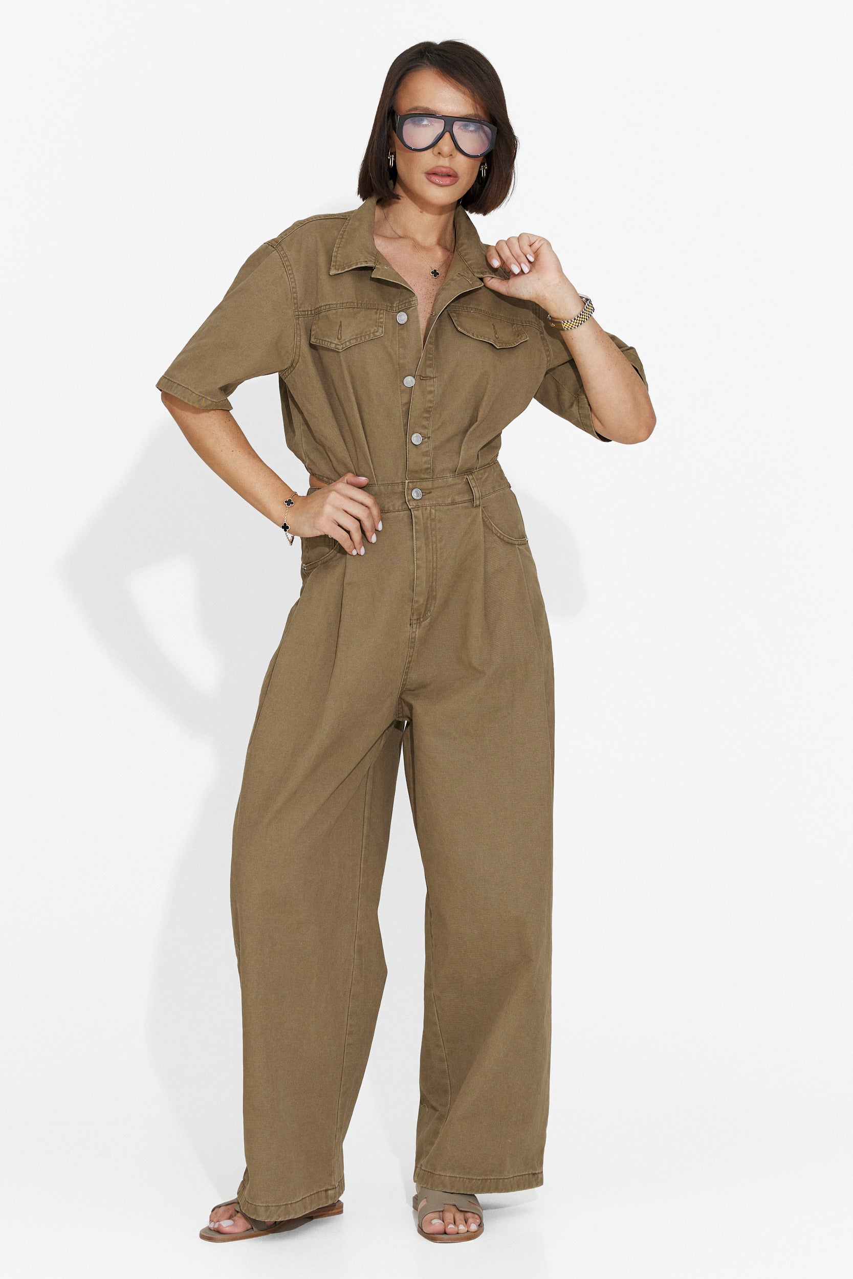 Ayeria Bogas Lässiger Brauner Damen-Overall
