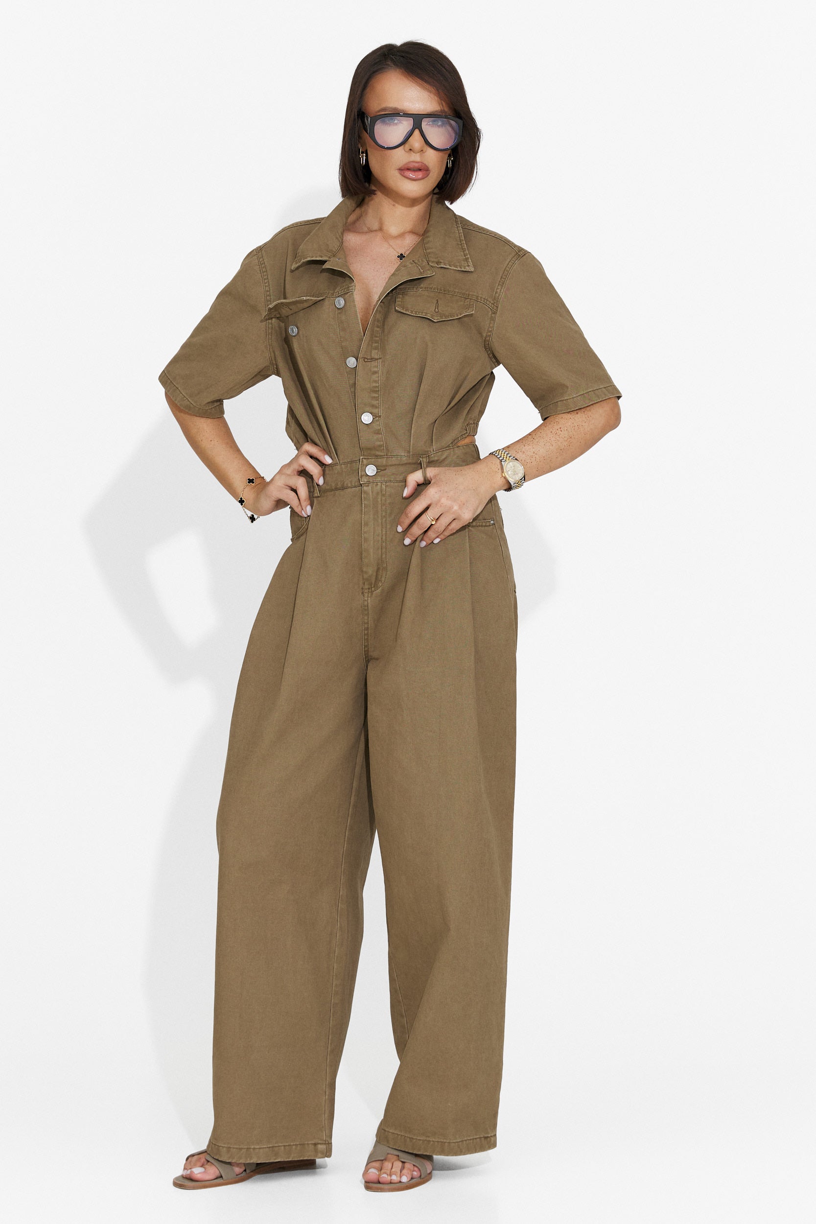 Ayeria Bogas Lässiger Brauner Damen-Overall