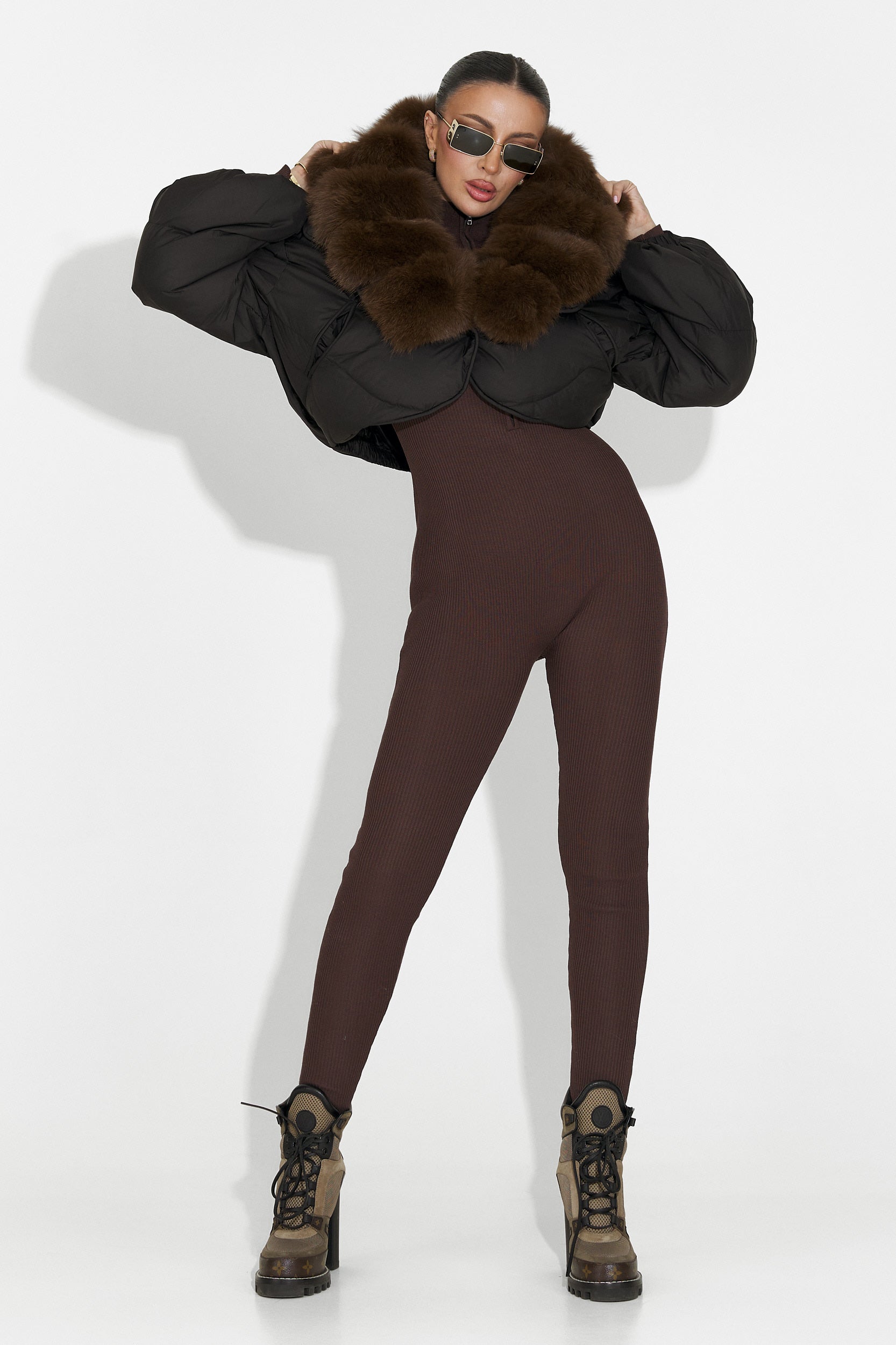 Brun casual damoverall Elivra Bogas