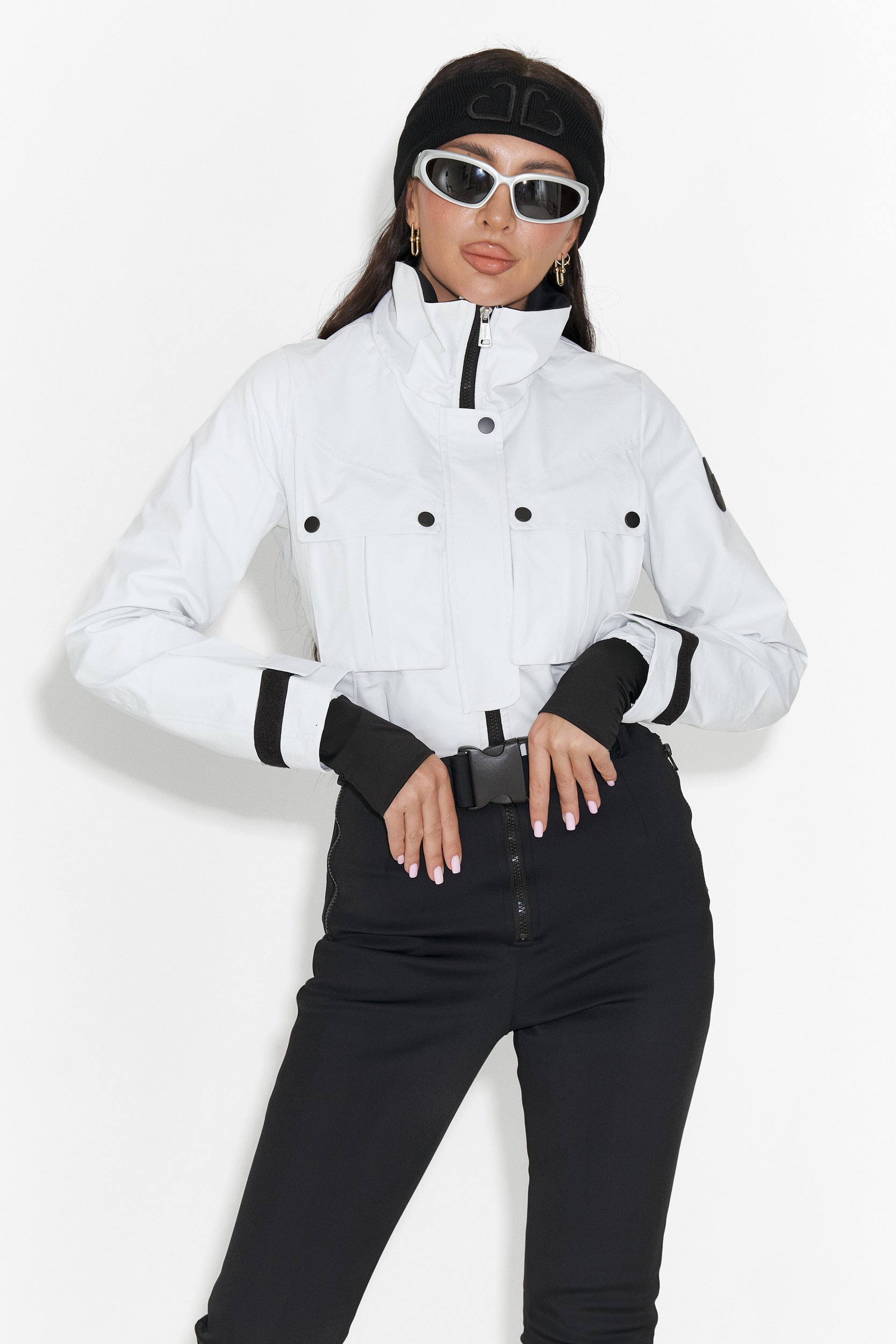 Combinaison de ski décontractée blanche noire Glorise Bogas