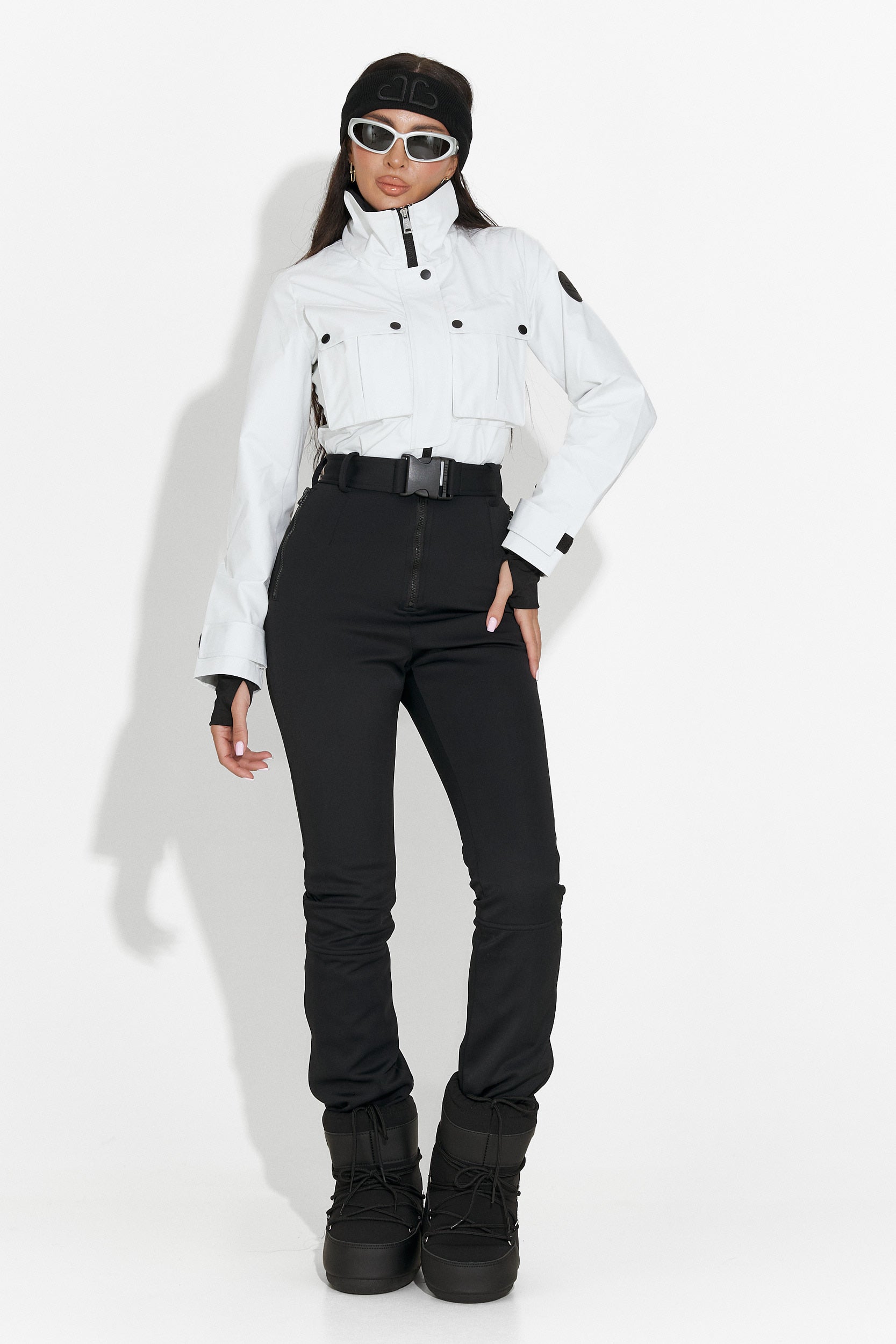 Combinaison de ski décontractée blanche noire Glorise Bogas