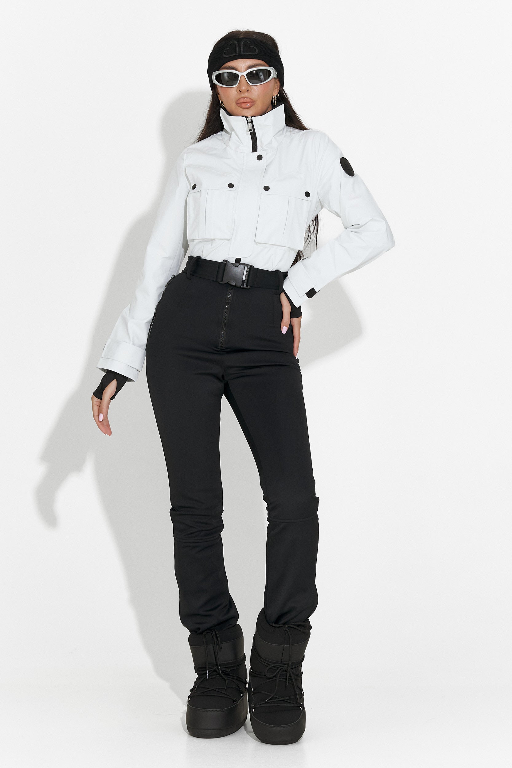 Combinaison de ski décontractée blanche noire Glorise Bogas