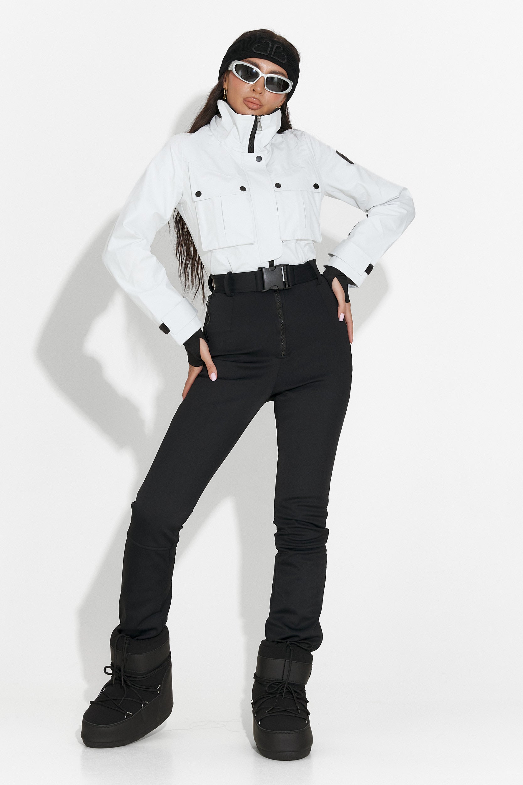 Combinaison de ski décontractée blanche noire Glorise Bogas
