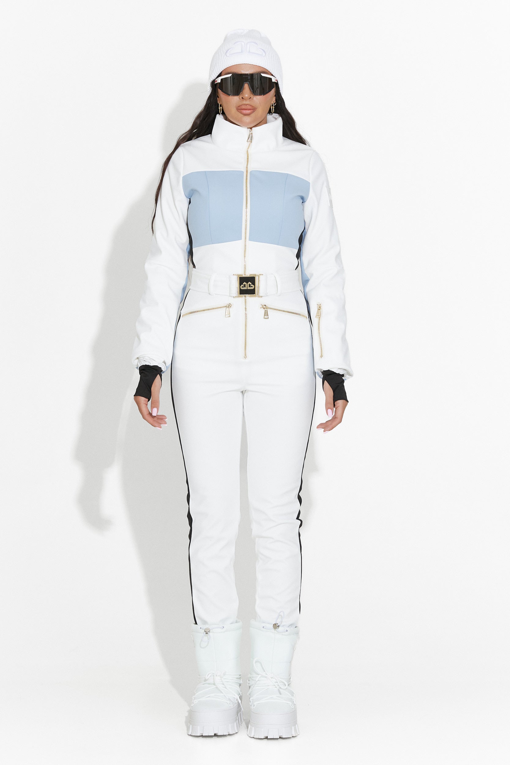 Nelisia Bogas Casual White Ski Jumpsuit