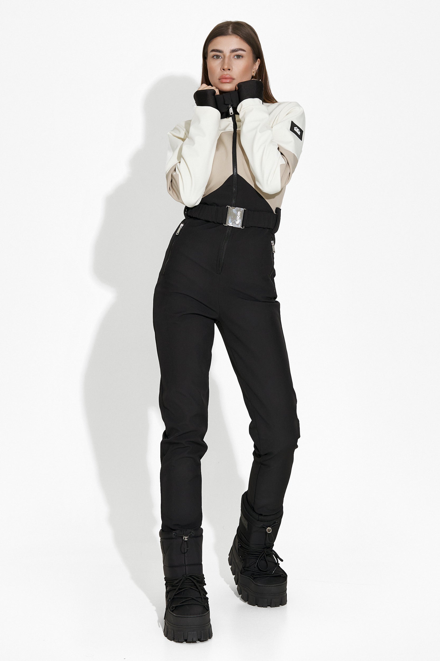 Combinaison de ski décontractée beige noire Radika Bogas