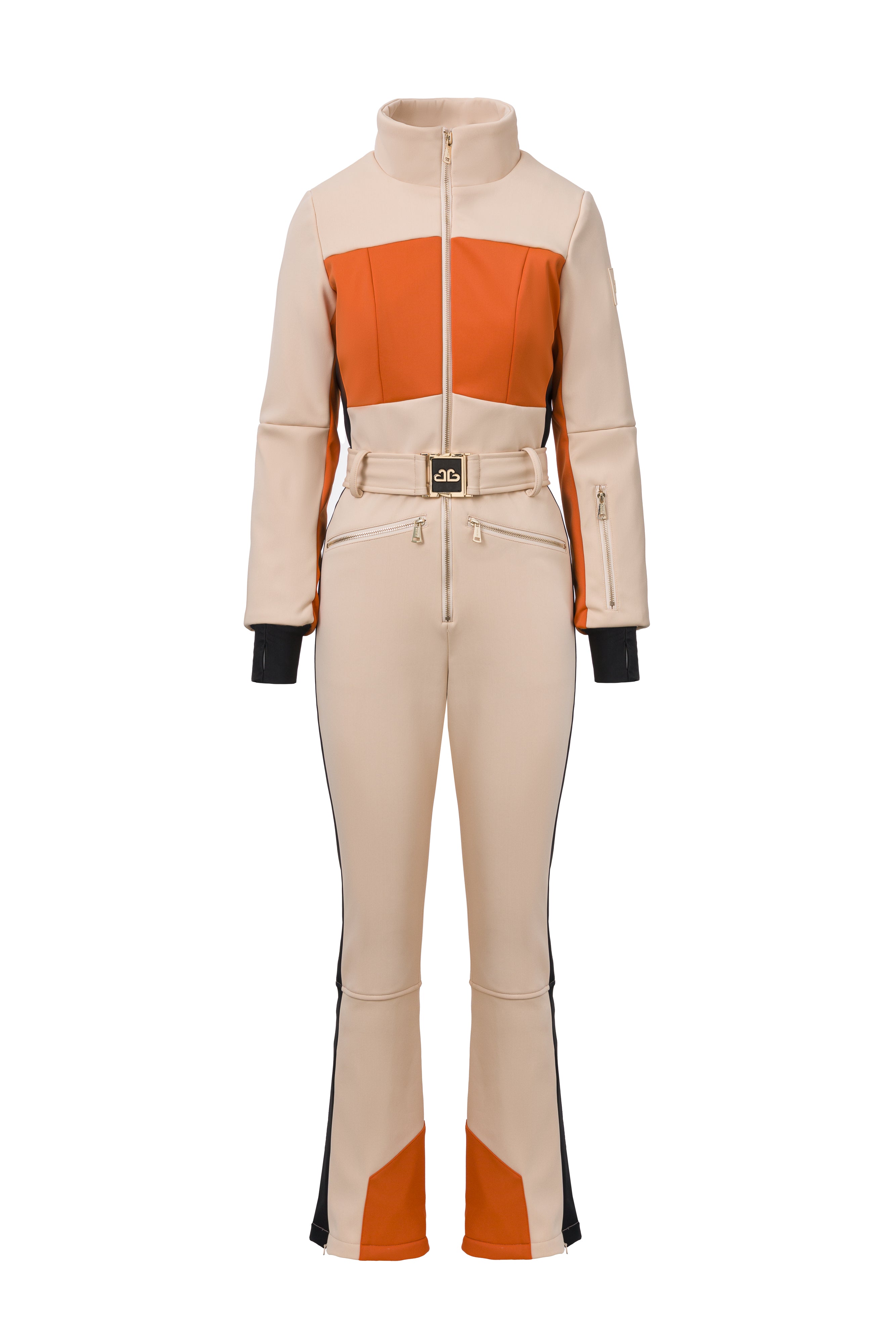 Beige casual ski jumpsuit Vernoa Bogas