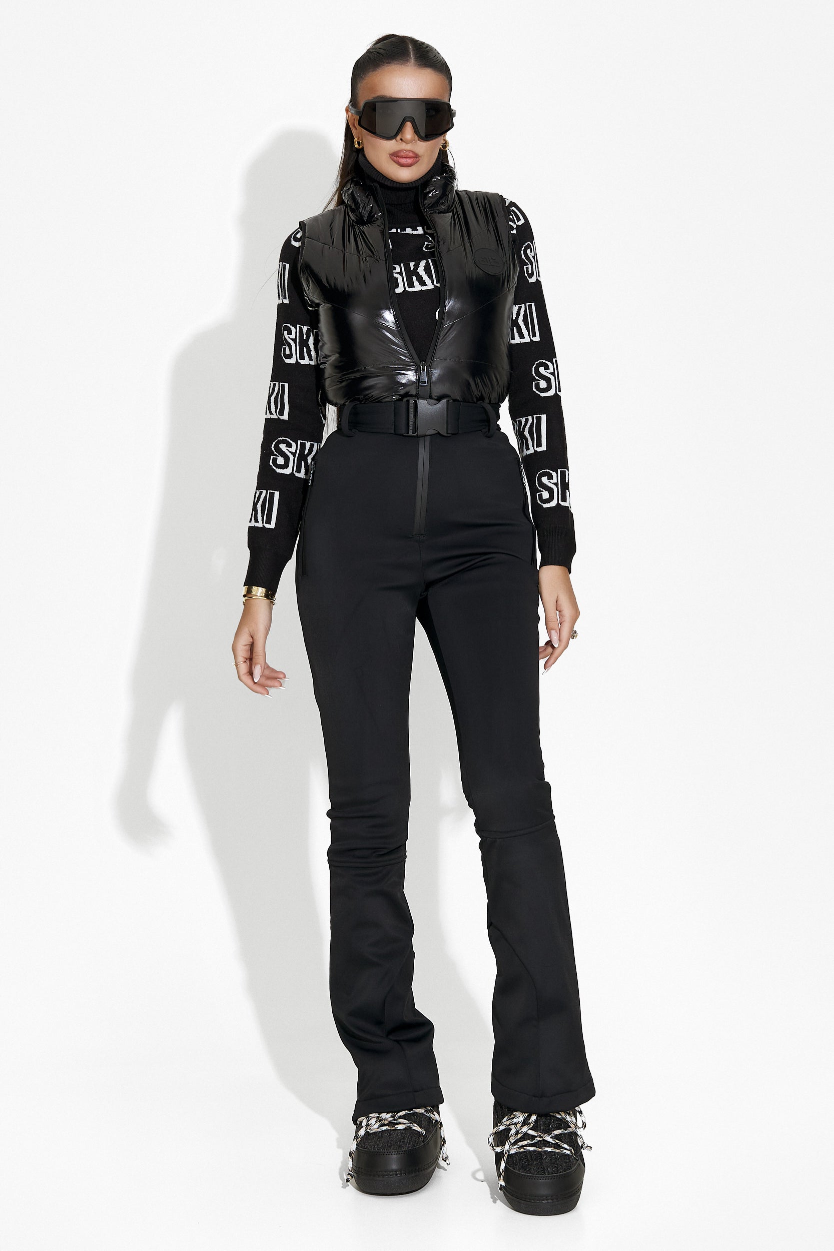 Palmyra Bogas Black Casual Ski Jumpsuit