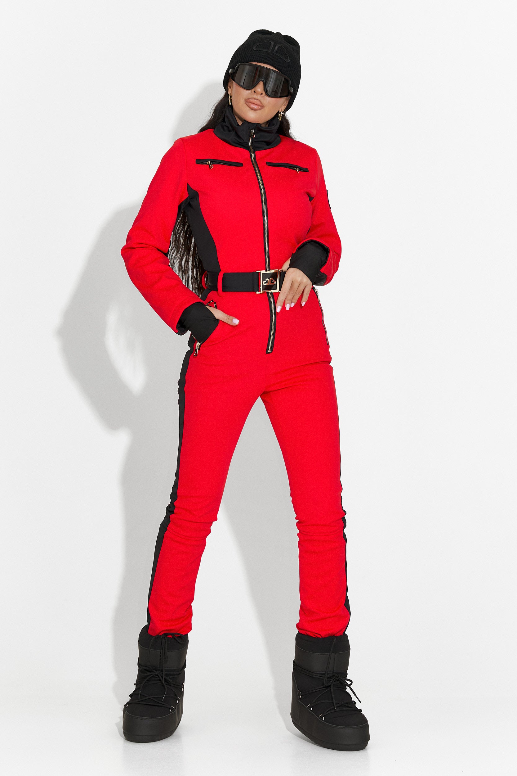 Combinaison de Ski Rouge Décontractée d'Oliviene Bogas