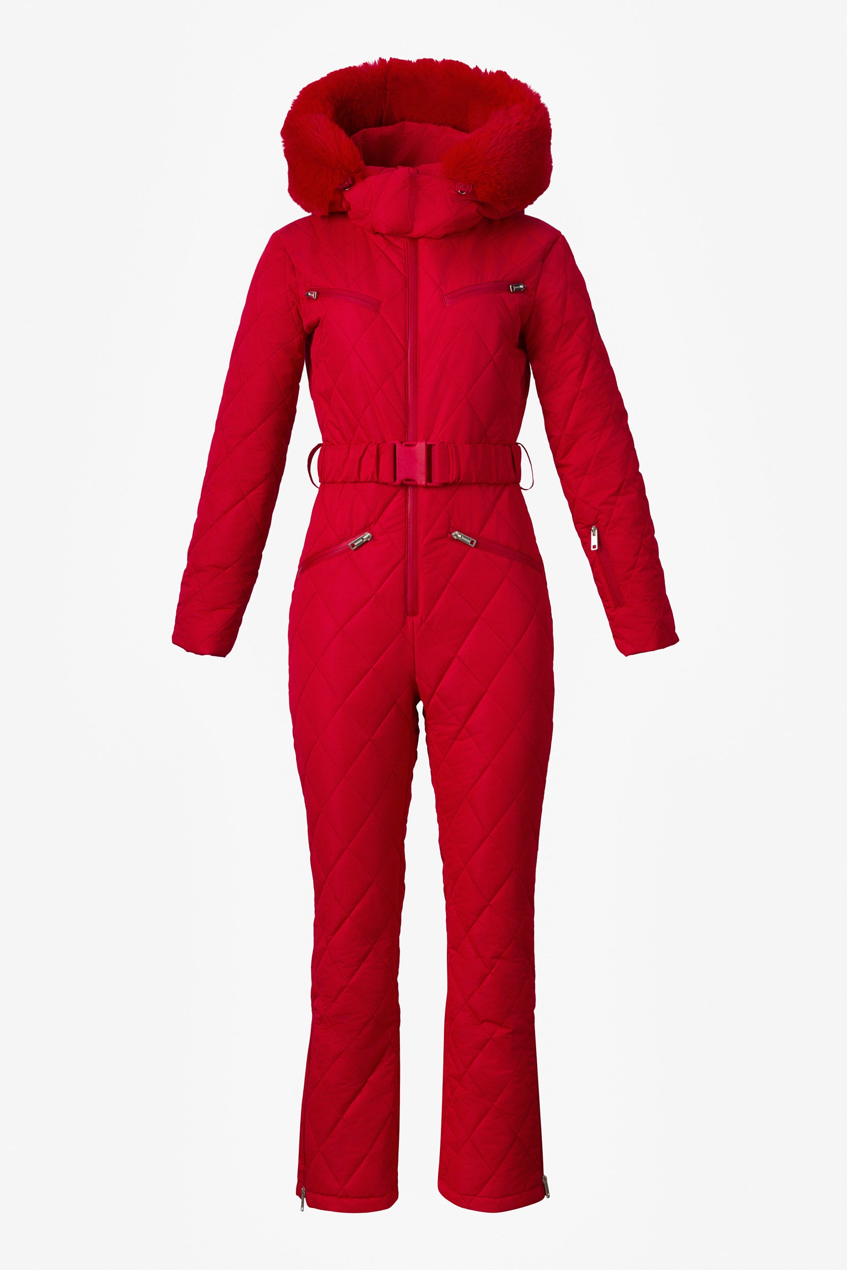 Valene Bogas Casual Red Ski Jumpsuit
