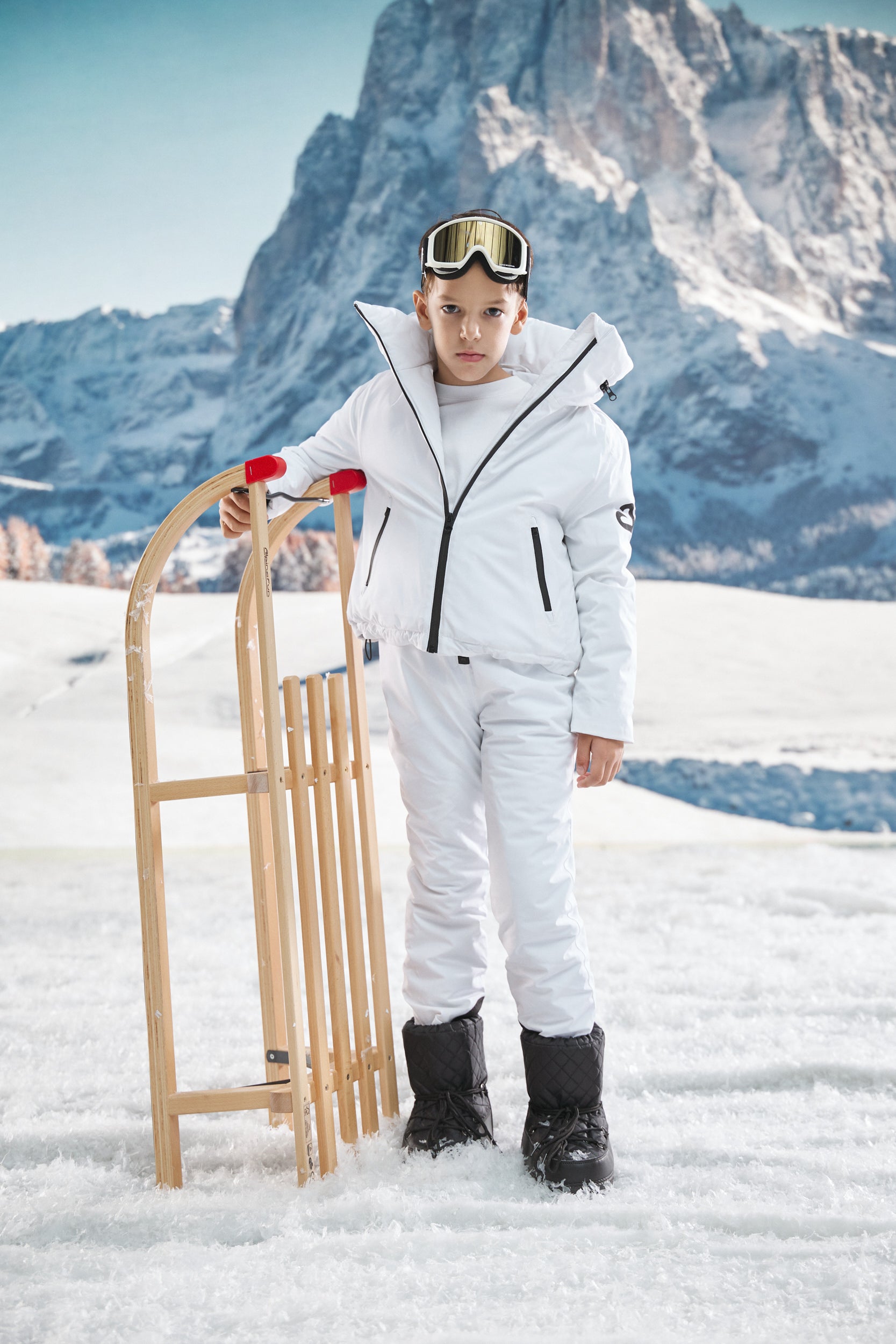 Abenia Bogas White Ski Jumpsuit for Kids