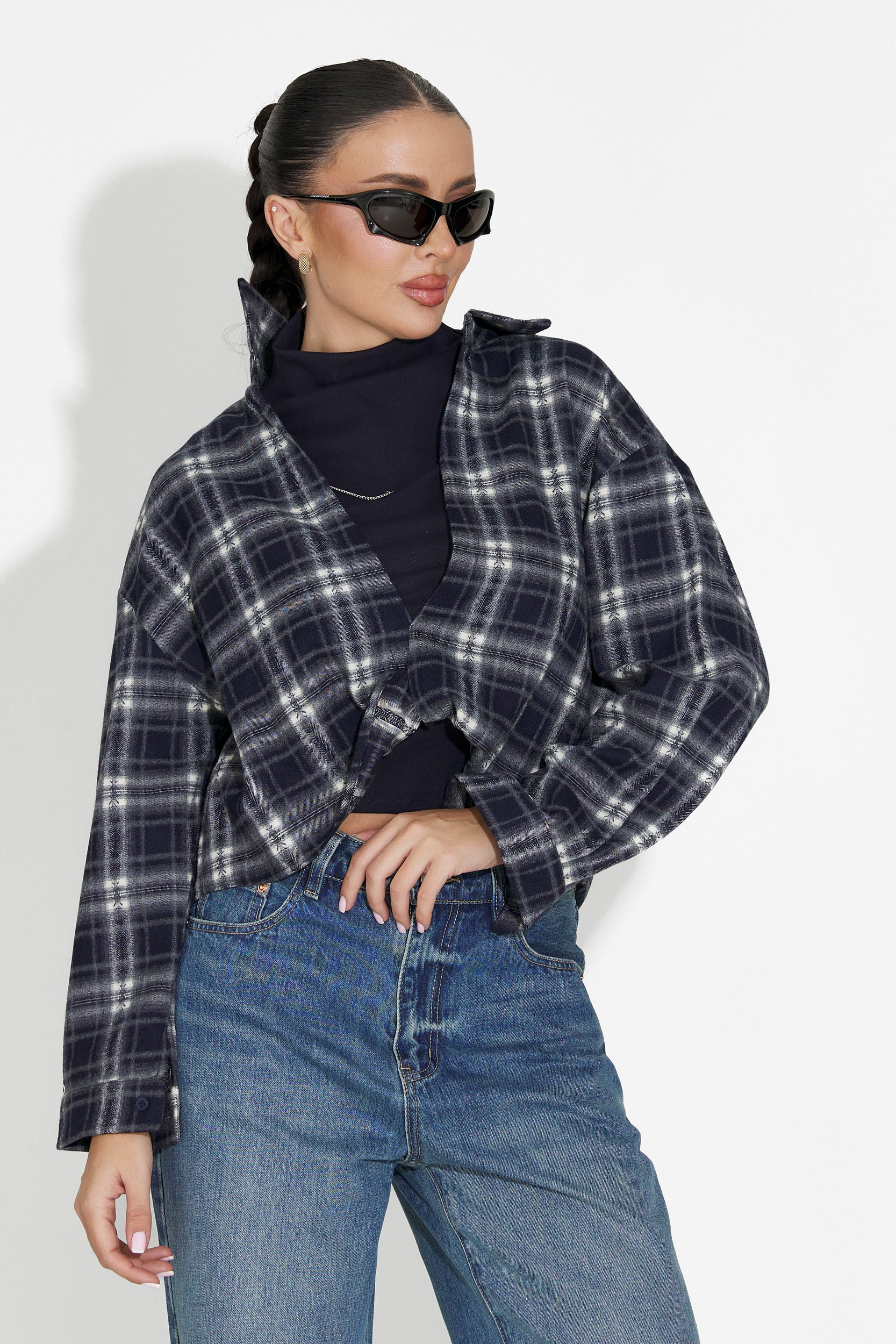 Zestaw koszula damska + top granatowy Noielia Bogas