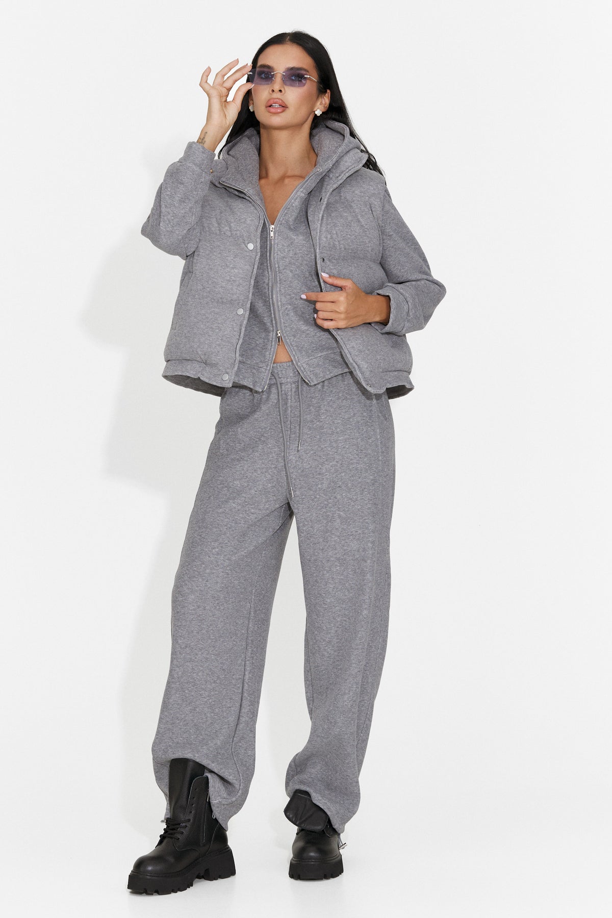 Trening casual gri Bevivena Bogas