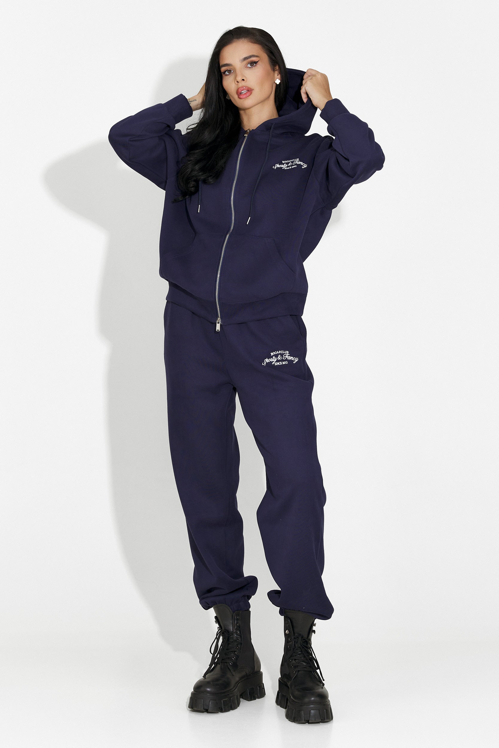 Σετ γυναικείο casual μπλε σκούρο Favora Bogas