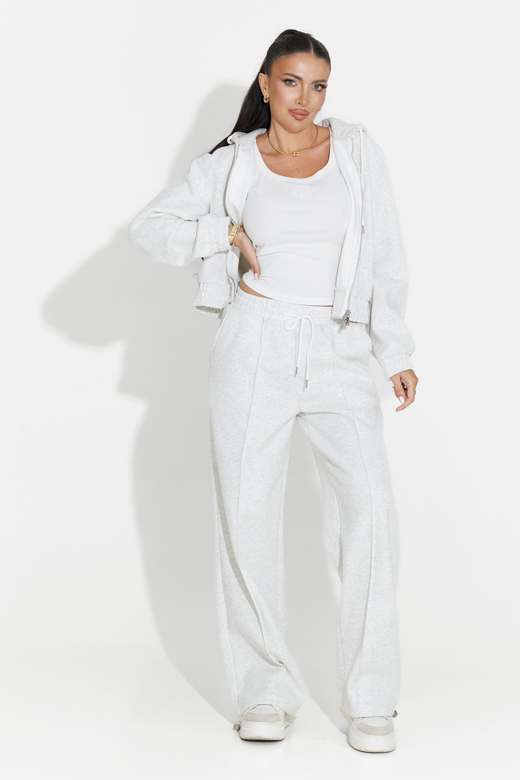 Γυναικείο casual γκρι σετ Arleta Bogas