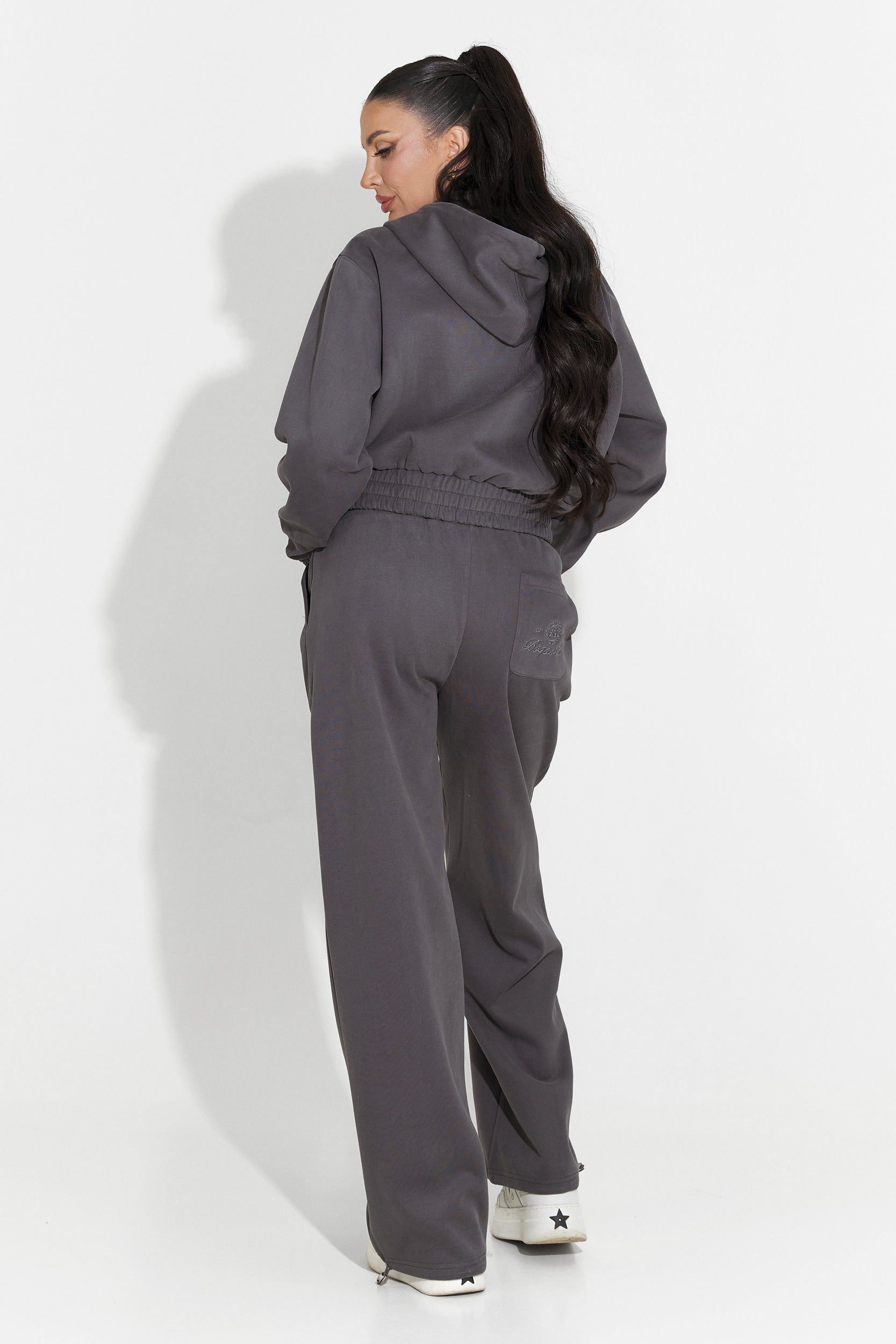 Γυναικείο casual κοστούμι σκούρο γκρι Lorisea Bogas