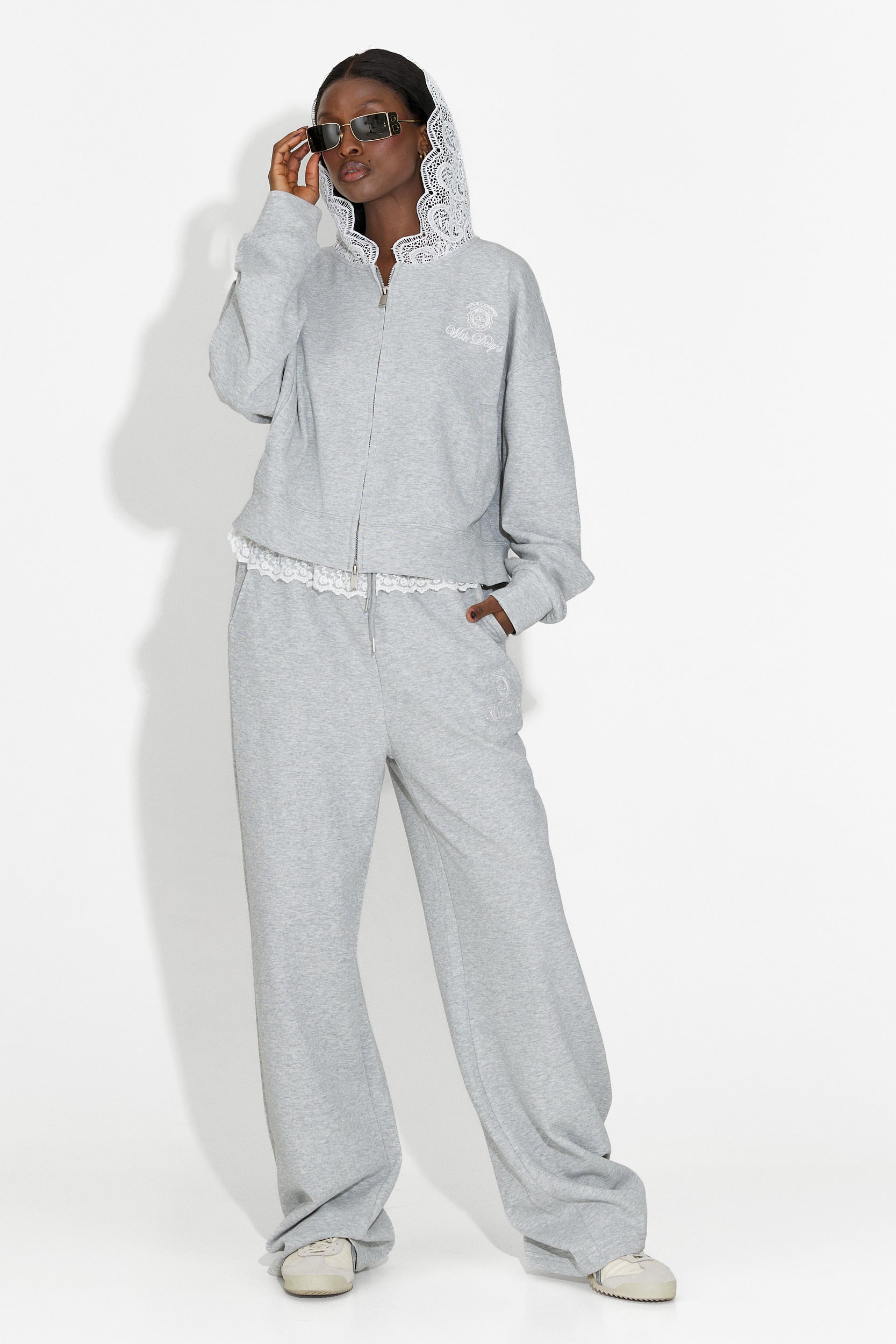 Γυναικείο casual γκρι σετ Kiva Bogas