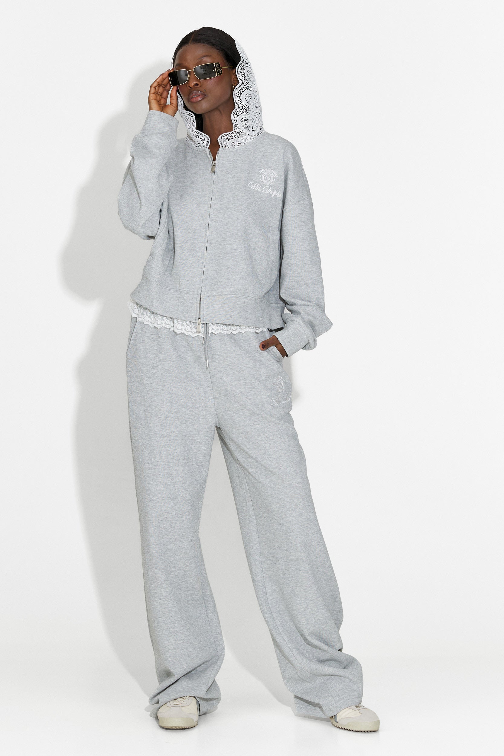 Γυναικείο casual γκρι σετ Kiva Bogas