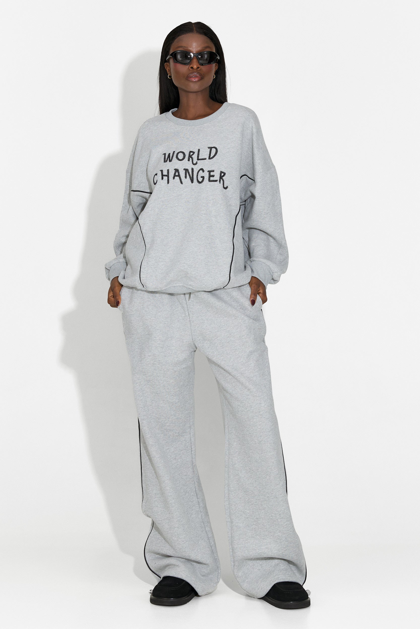 Γυναικείο casual γκρι σετ Pavora Bogas