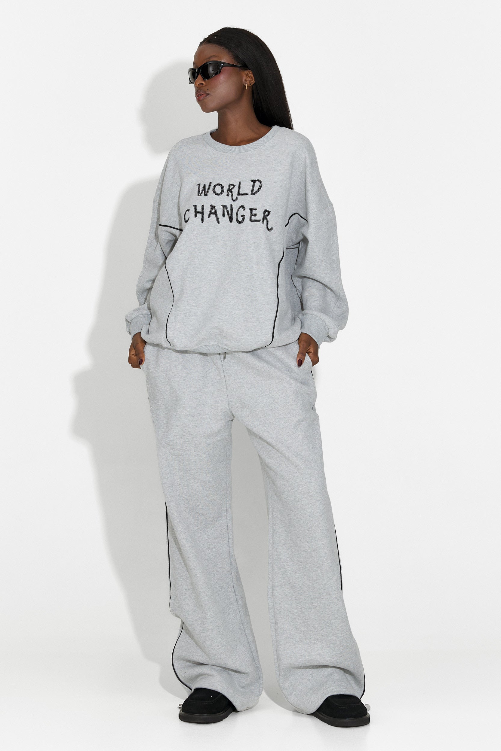 Γυναικείο casual γκρι σετ Pavora Bogas