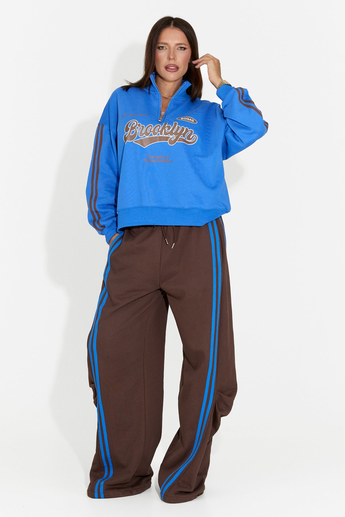 Damen-Casual-Trainingsanzug braun Celoaora Bogas