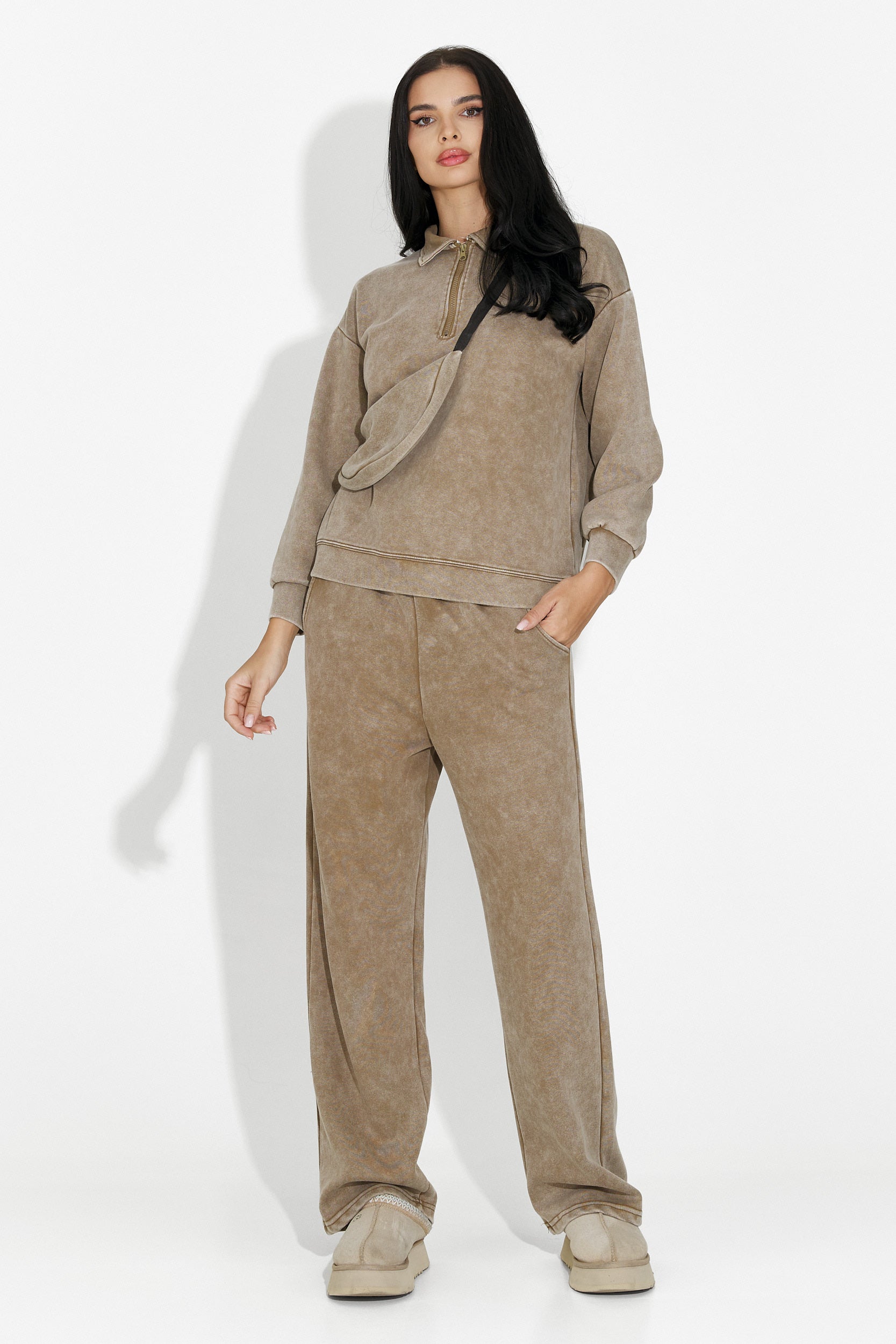 Σετ γυναικείο casual καφέ Dionea Bogas