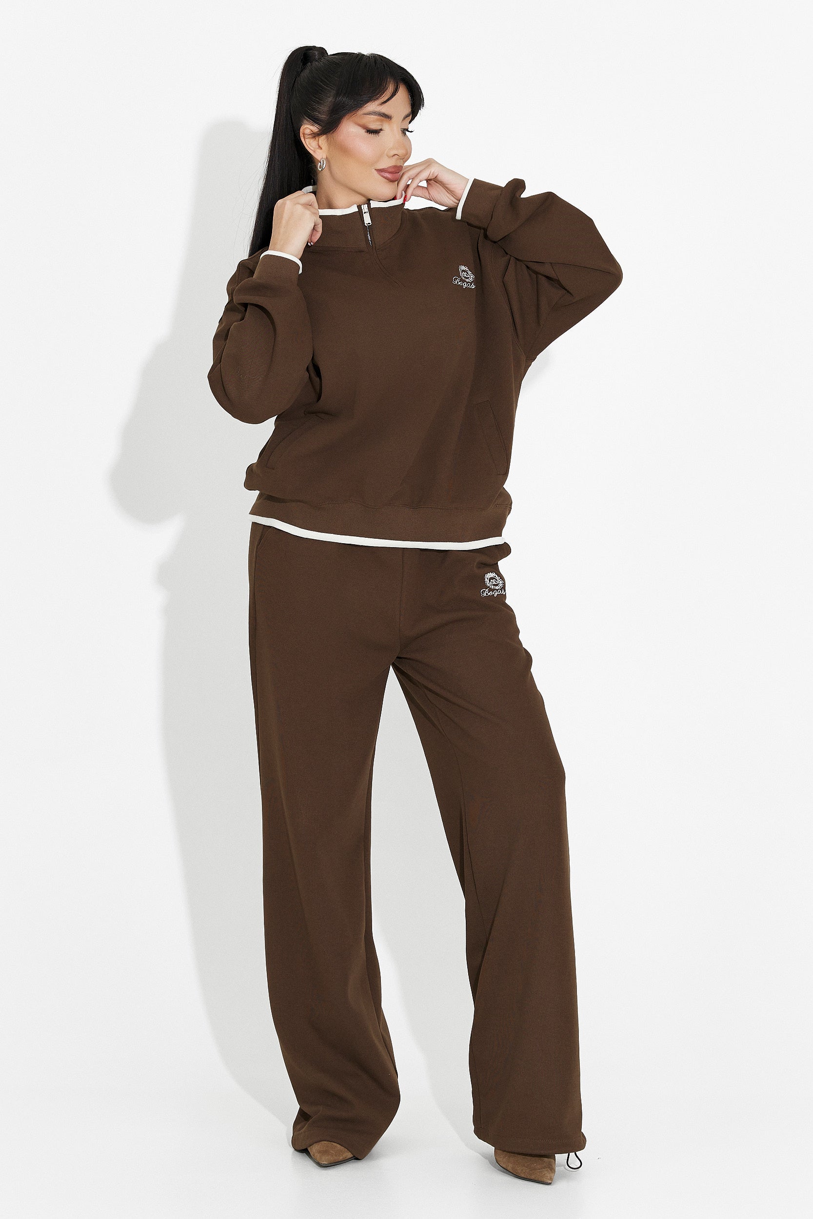 Trening damski casual brązowy Vilma Bogas