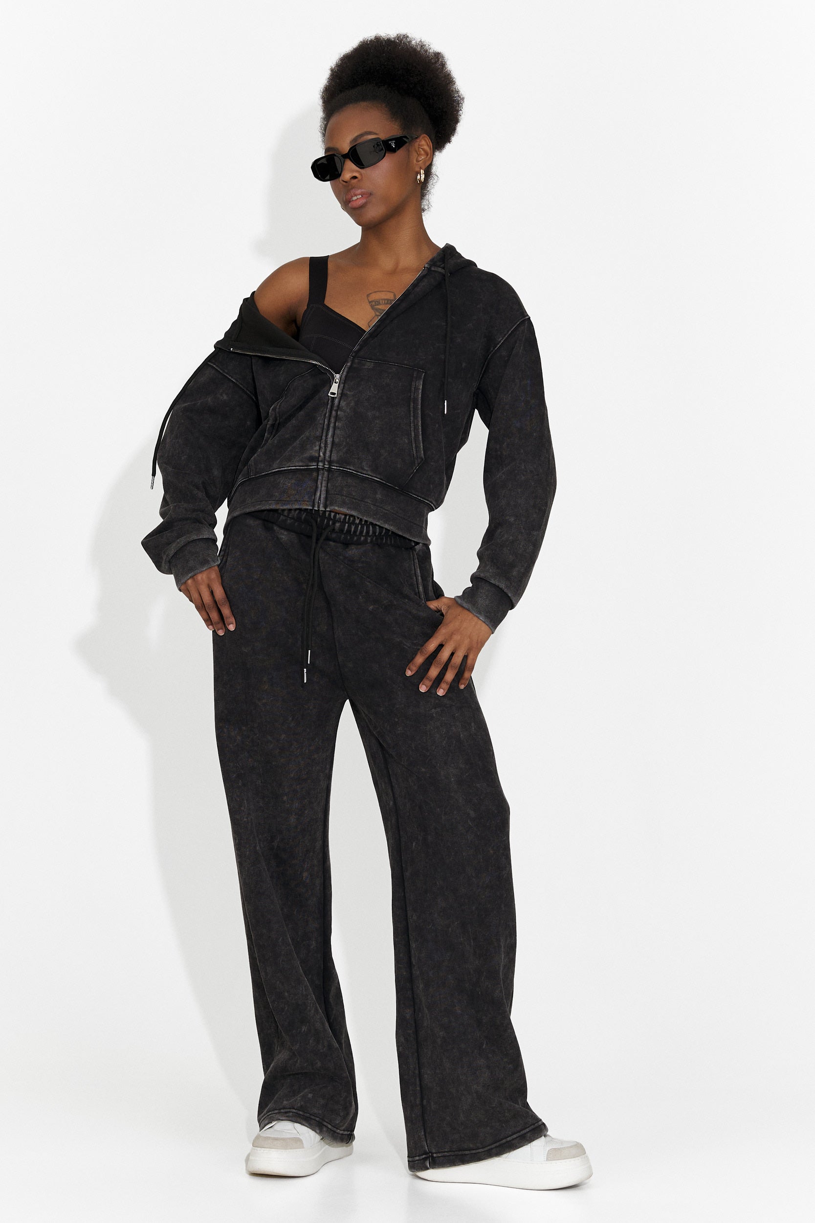 Women's casual black tracksuit Jiustina Bogas