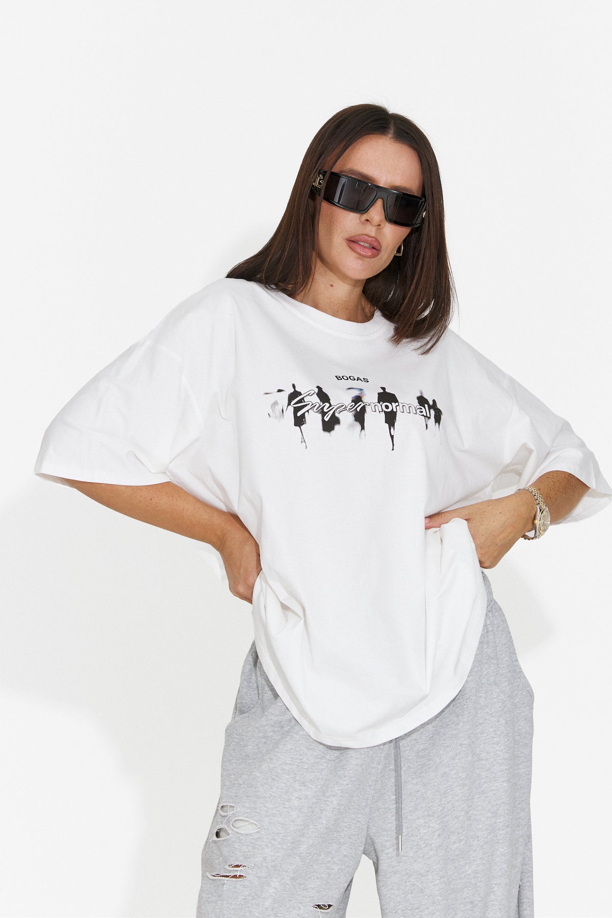 Tricou casual alb Flyloroira Bogas