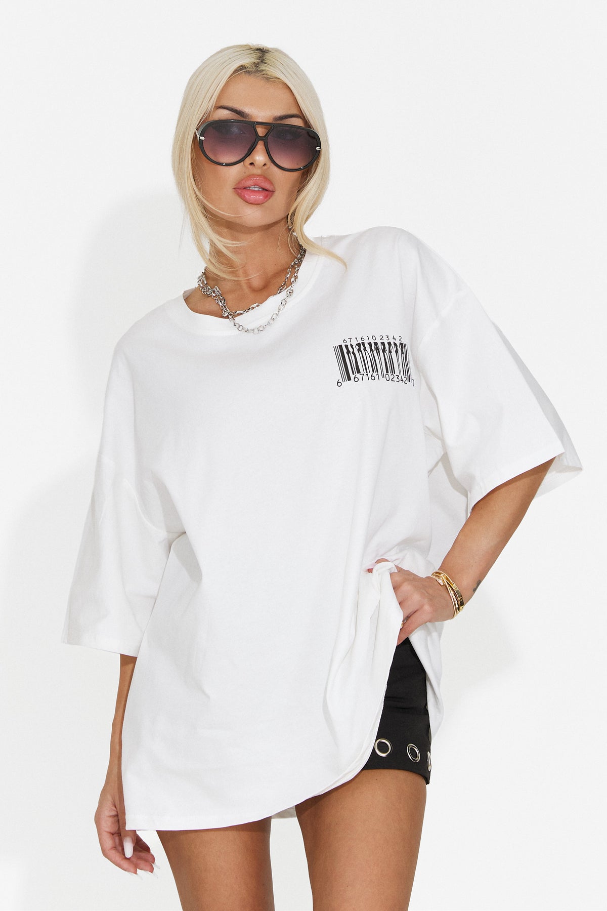 Tricou casual alb Solirevoeva Bogas