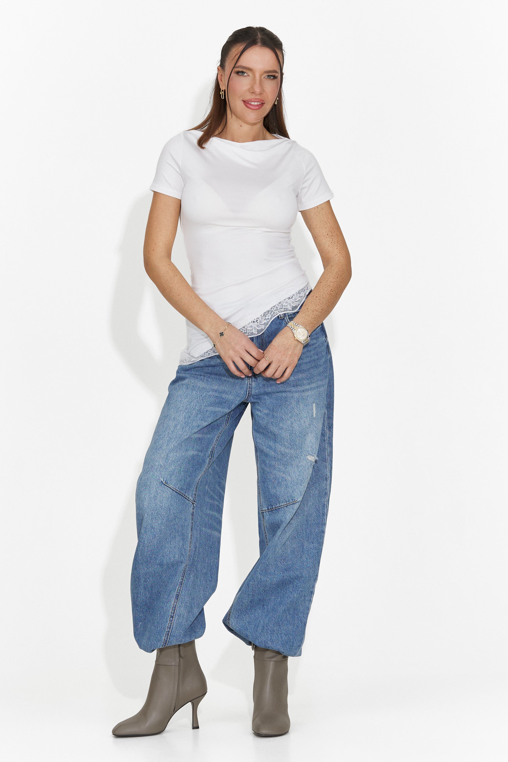 Women's casual white t-shirt Arkania Bogas