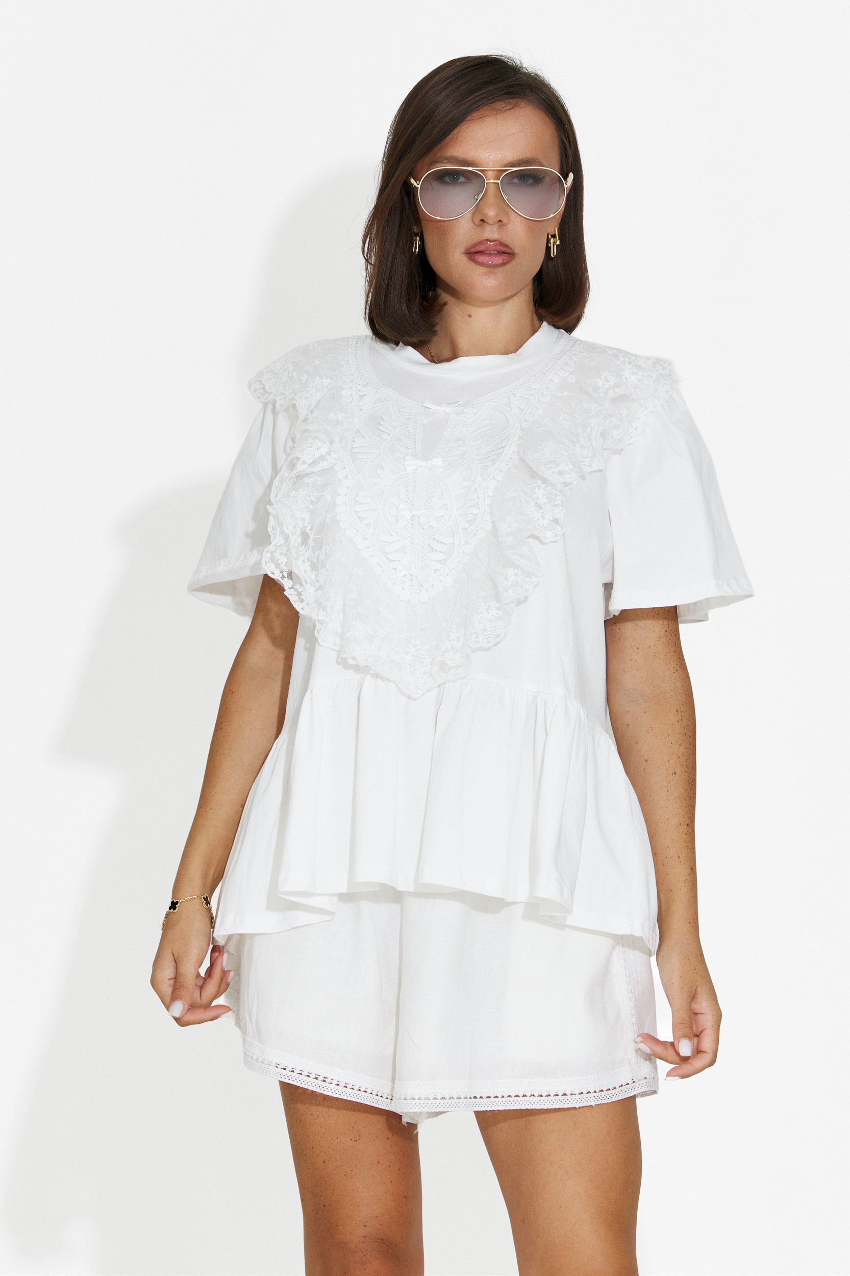 Women's casual white t-shirt Besana Bogas